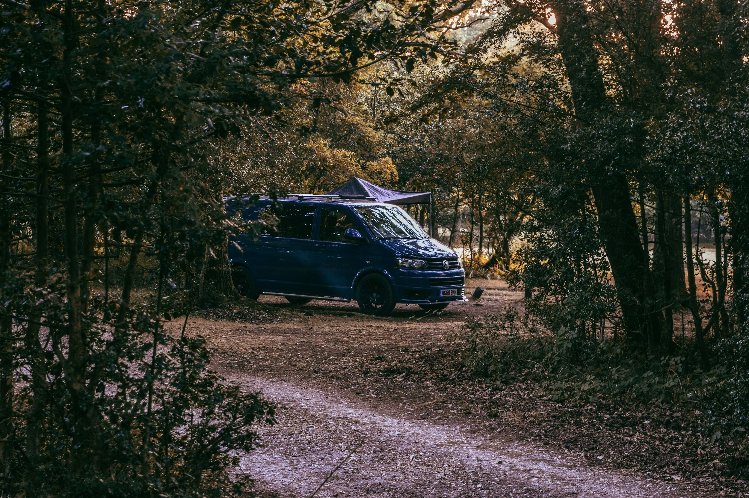 VW Campervan in the woods