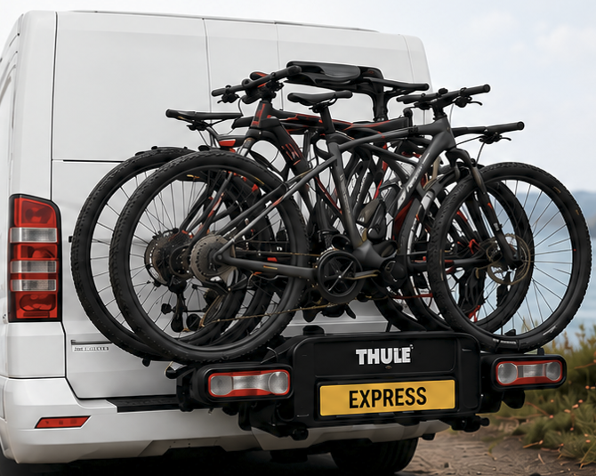 Bike rack optional for camper hire wales