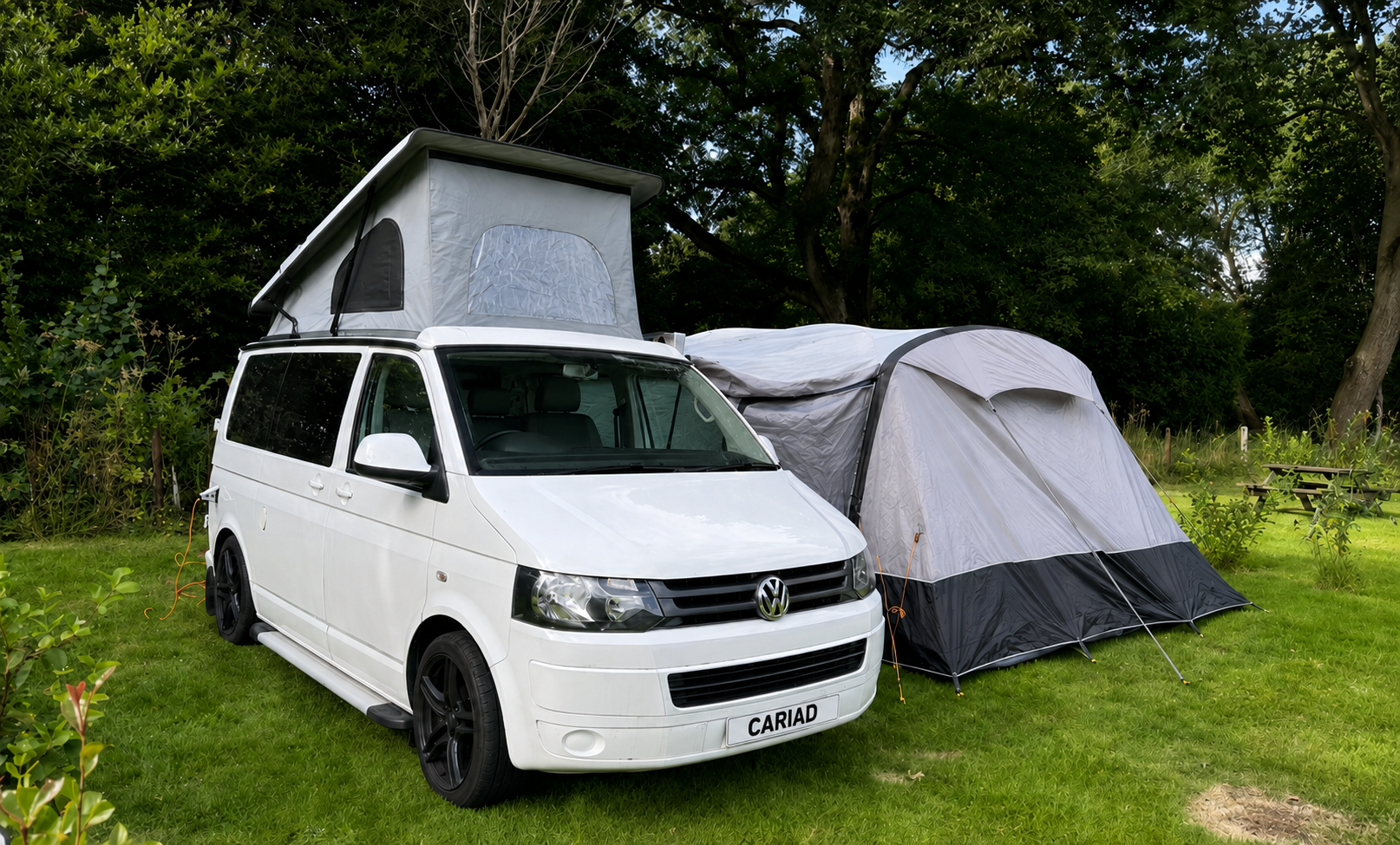 Awning optional extra for camper hire 