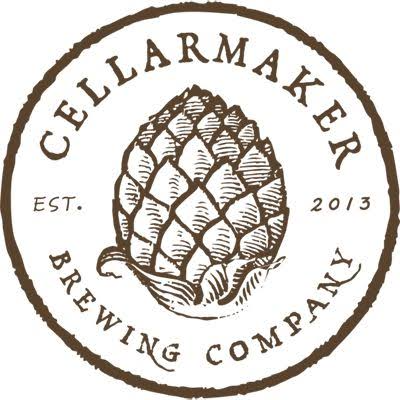 The logo of Cellarmaker Brewing Company features an illustrated hop cone surrounded by a circular border with the company name and establishment year '2013.'