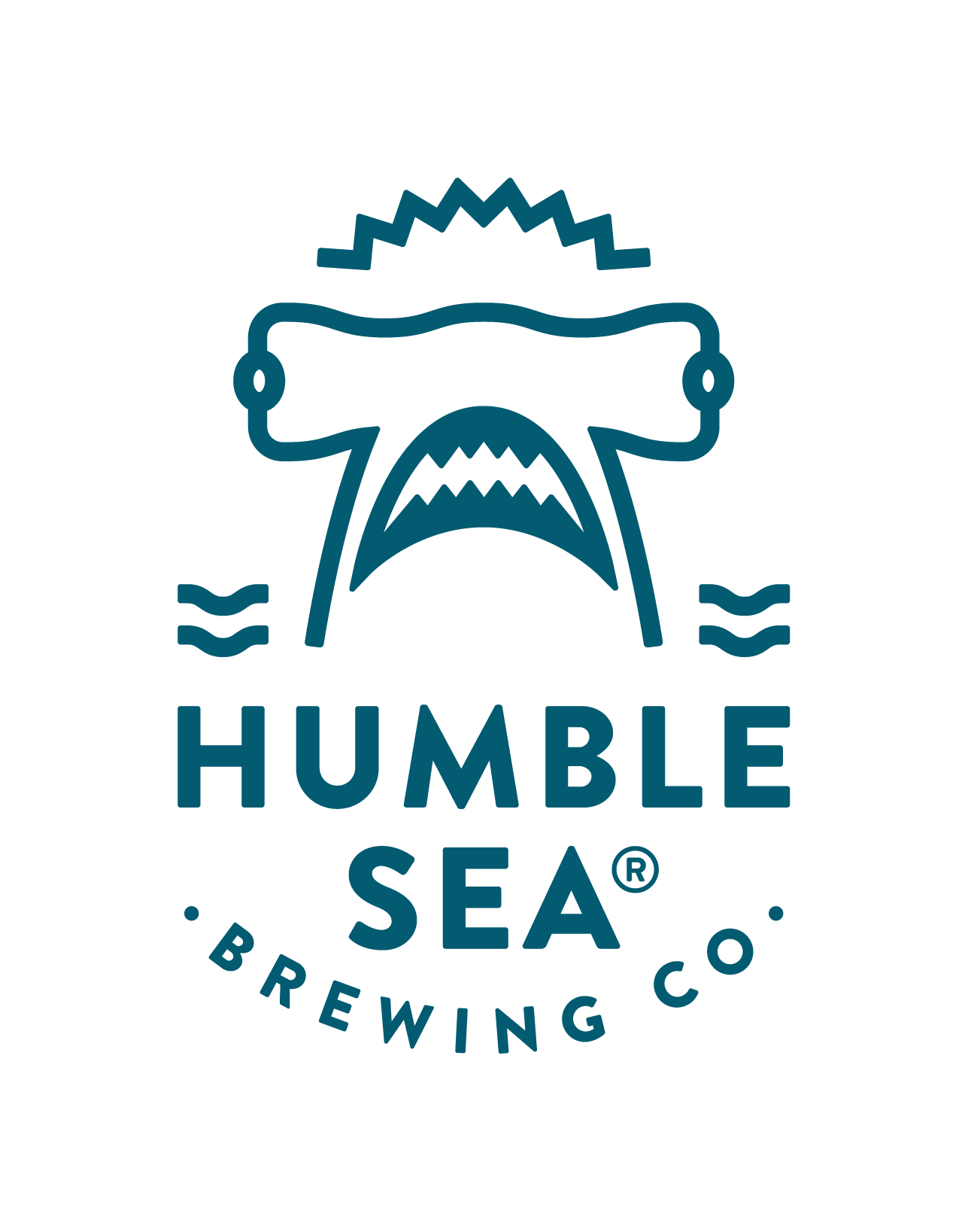 Humble Sea Brewing Company logo features a stylized wave and a whale's head with water splashes, and the text "Humble Sea Brewing Co." below.