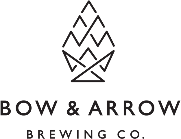 Logo of Bow & Arrow Brewing Co., featuring a stylized hop cone and the company name.