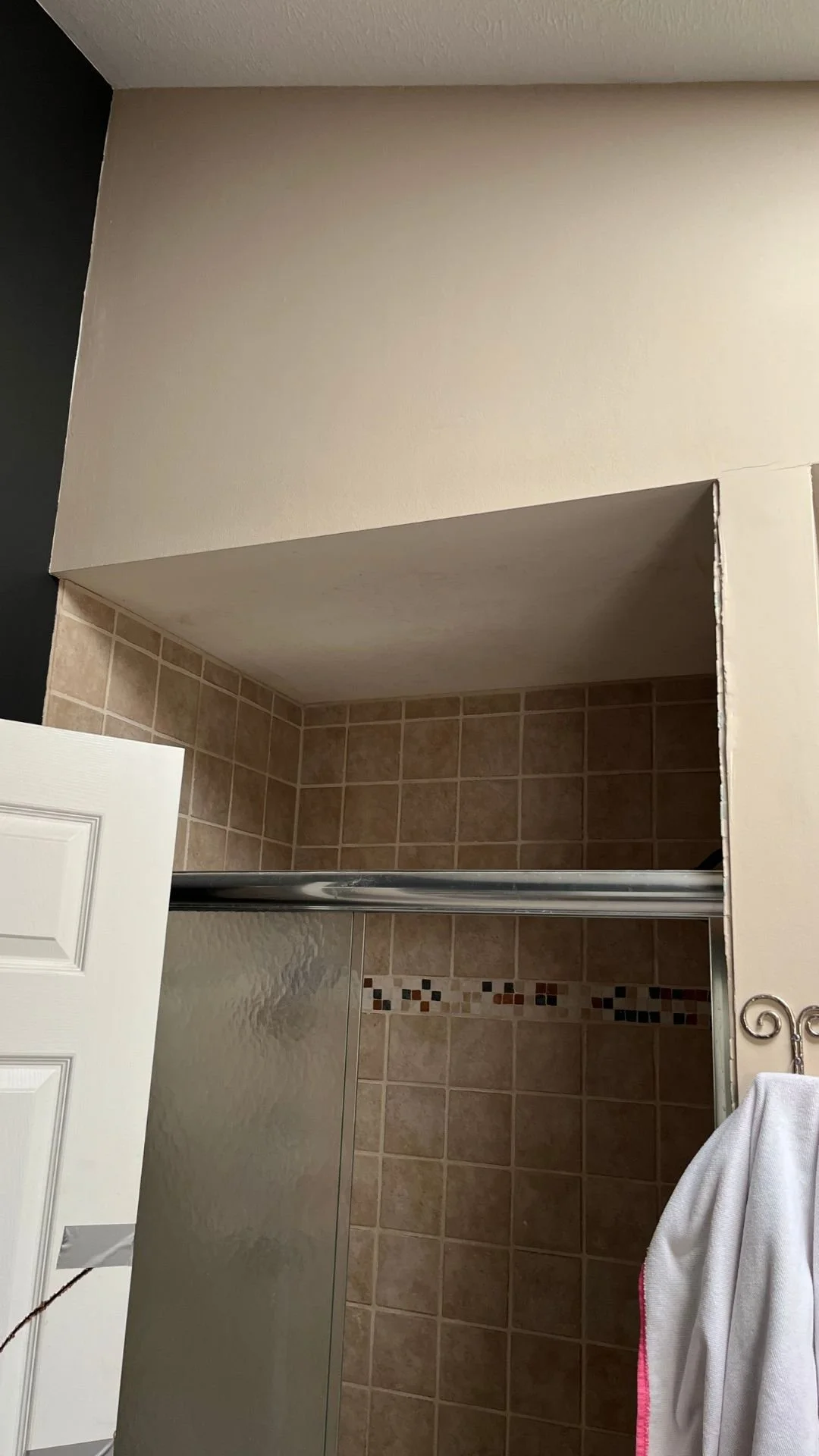 Photo of bathroom shower before S. Flynn Design + Build remodel