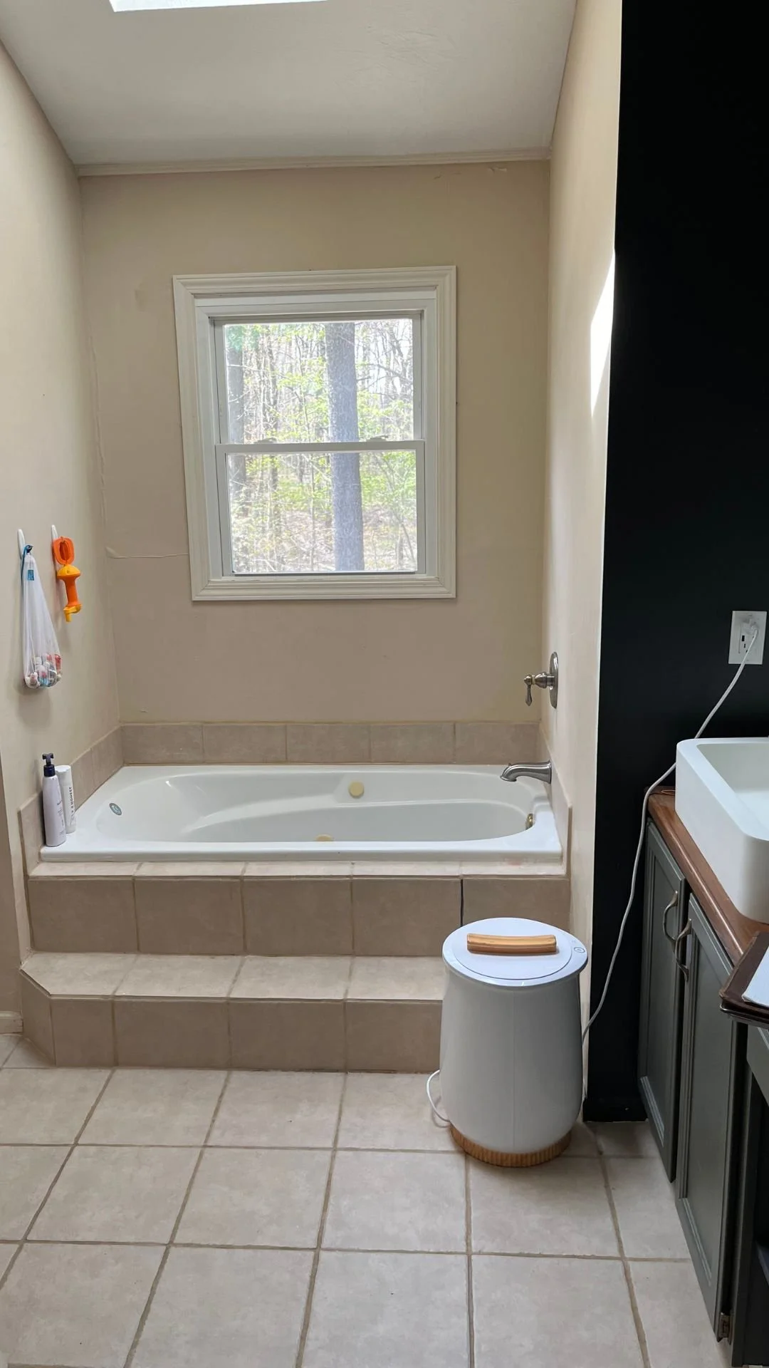 Photo of bathroom tub before S. Flynn Design + Build remodel