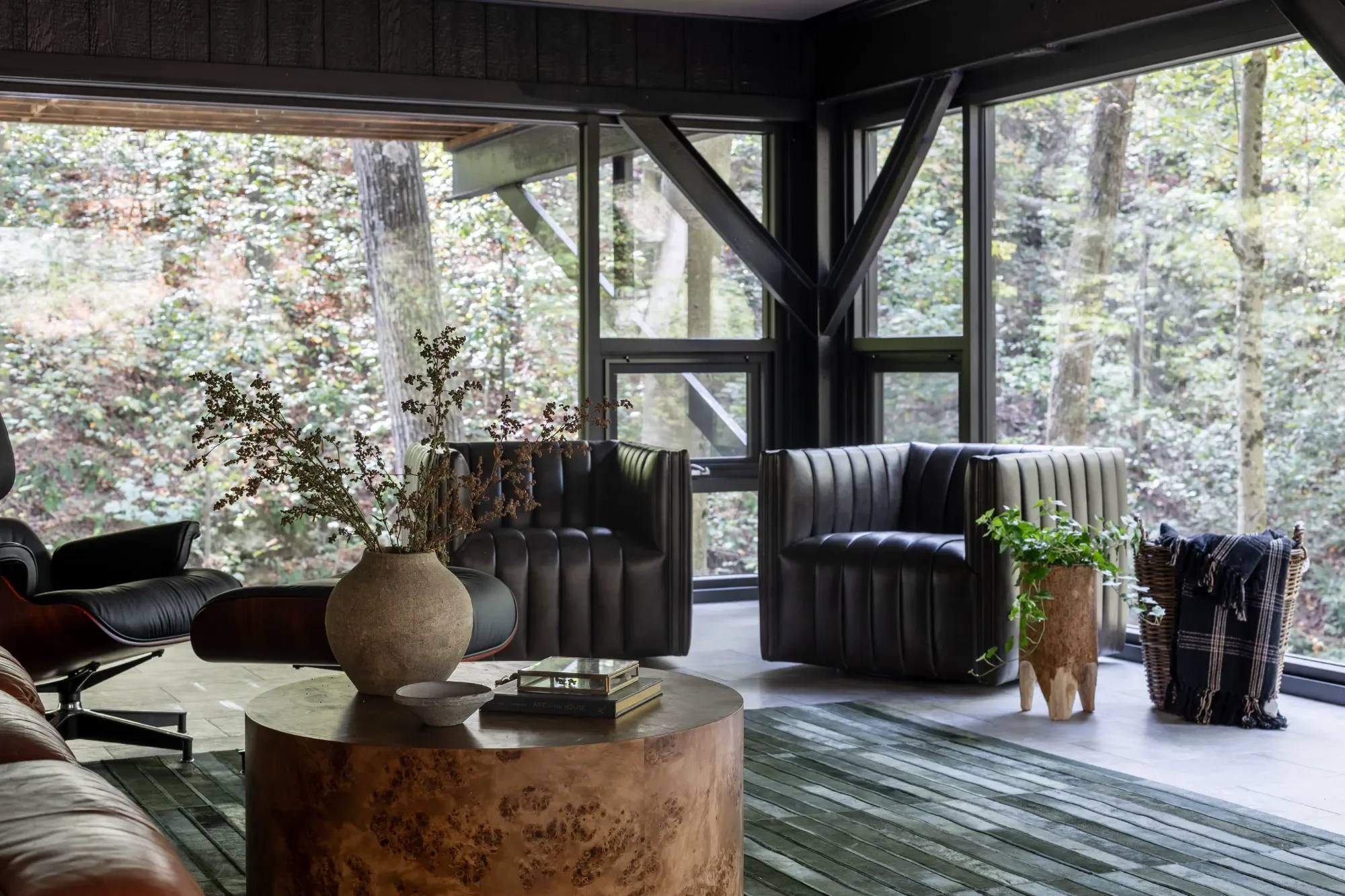 S Flynn Design + Build basement remodel to create a modern functional space inspired by nature