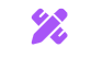 Icon of a purple paperclip with a check mark.