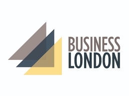 Business London logo with overlapping geometric shapes and text.