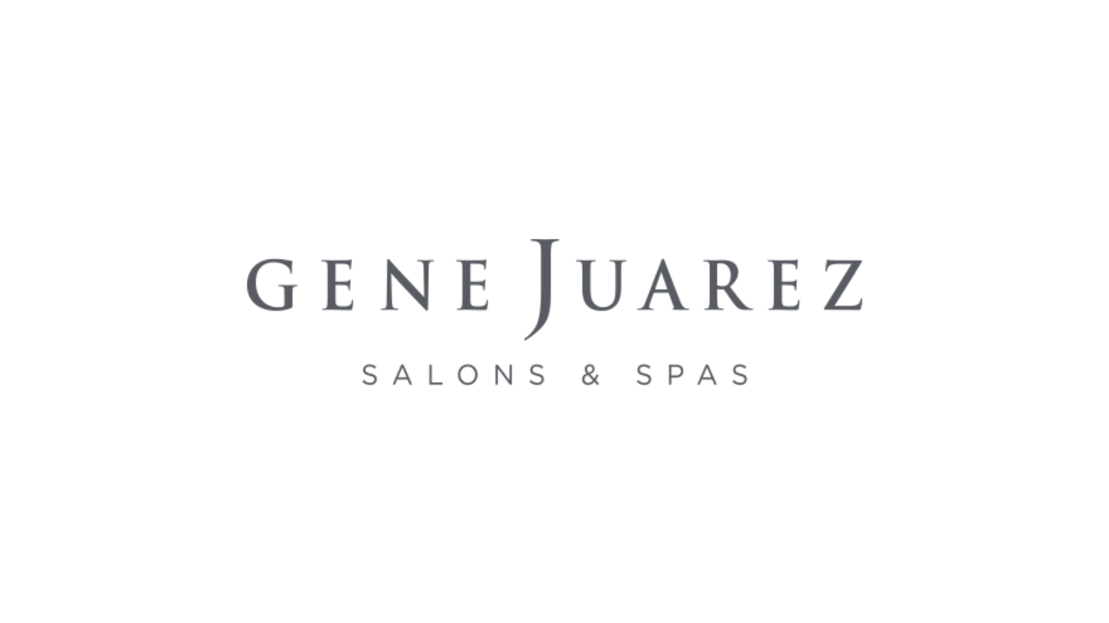 Logo for Gene Juarez Salons & Spas with text in a stylized font.