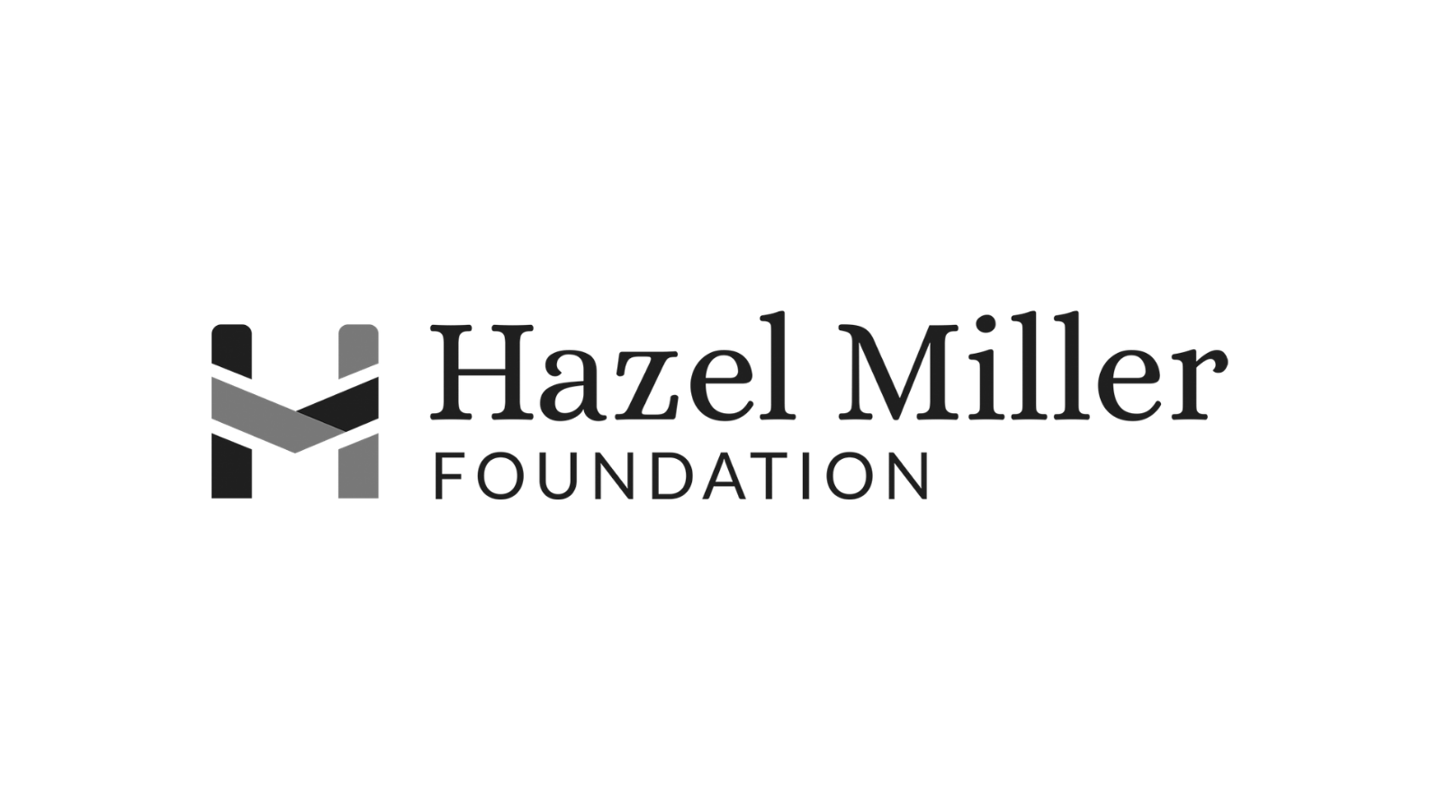 Hazel Miller Foundation logo featuring a stylized letter H and the text 'Hazel Miller Foundation' in black.
