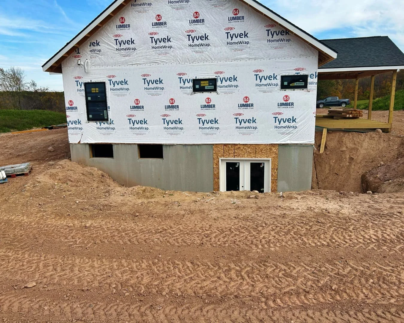 New home site grading before hardscape installation by Pines and Pavers in Cazenovia, New York.