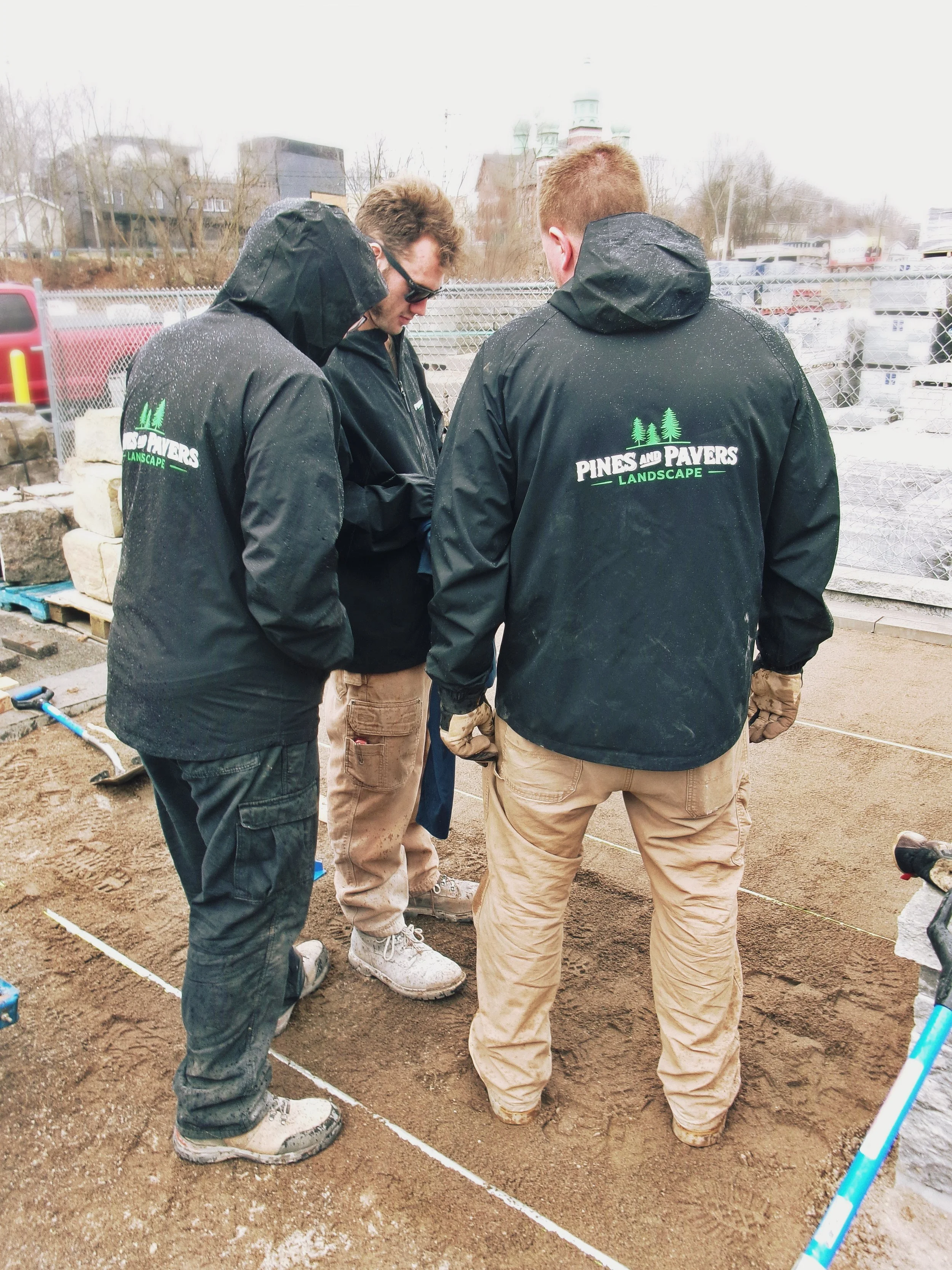 Pines and Pavers Team Planning the Display Layout