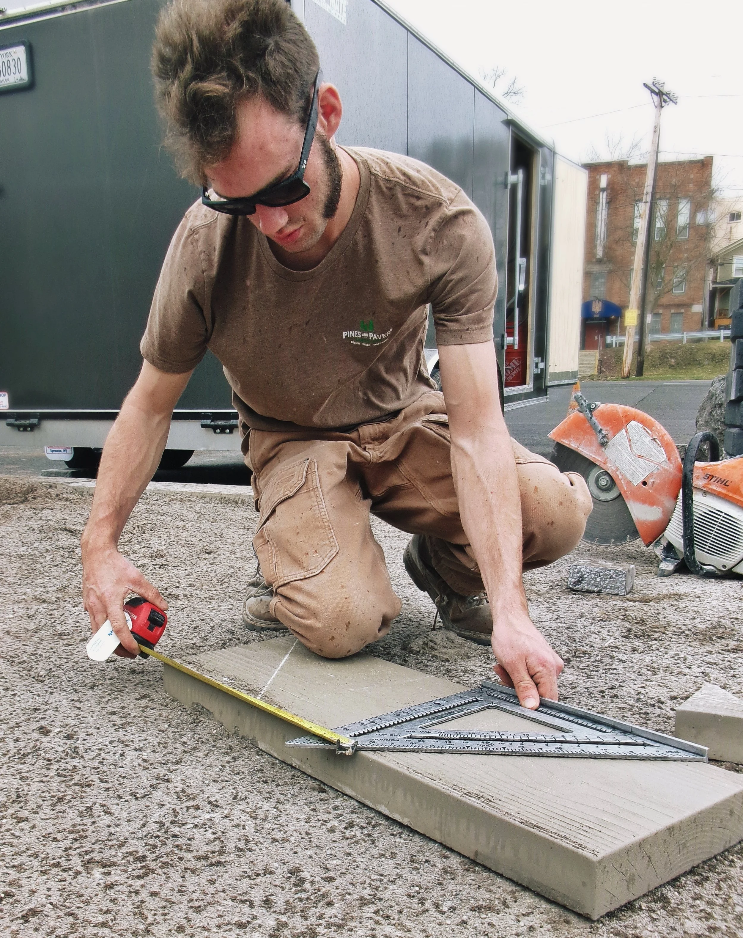 Measuring and Marking Pavers for a Precise Fit
