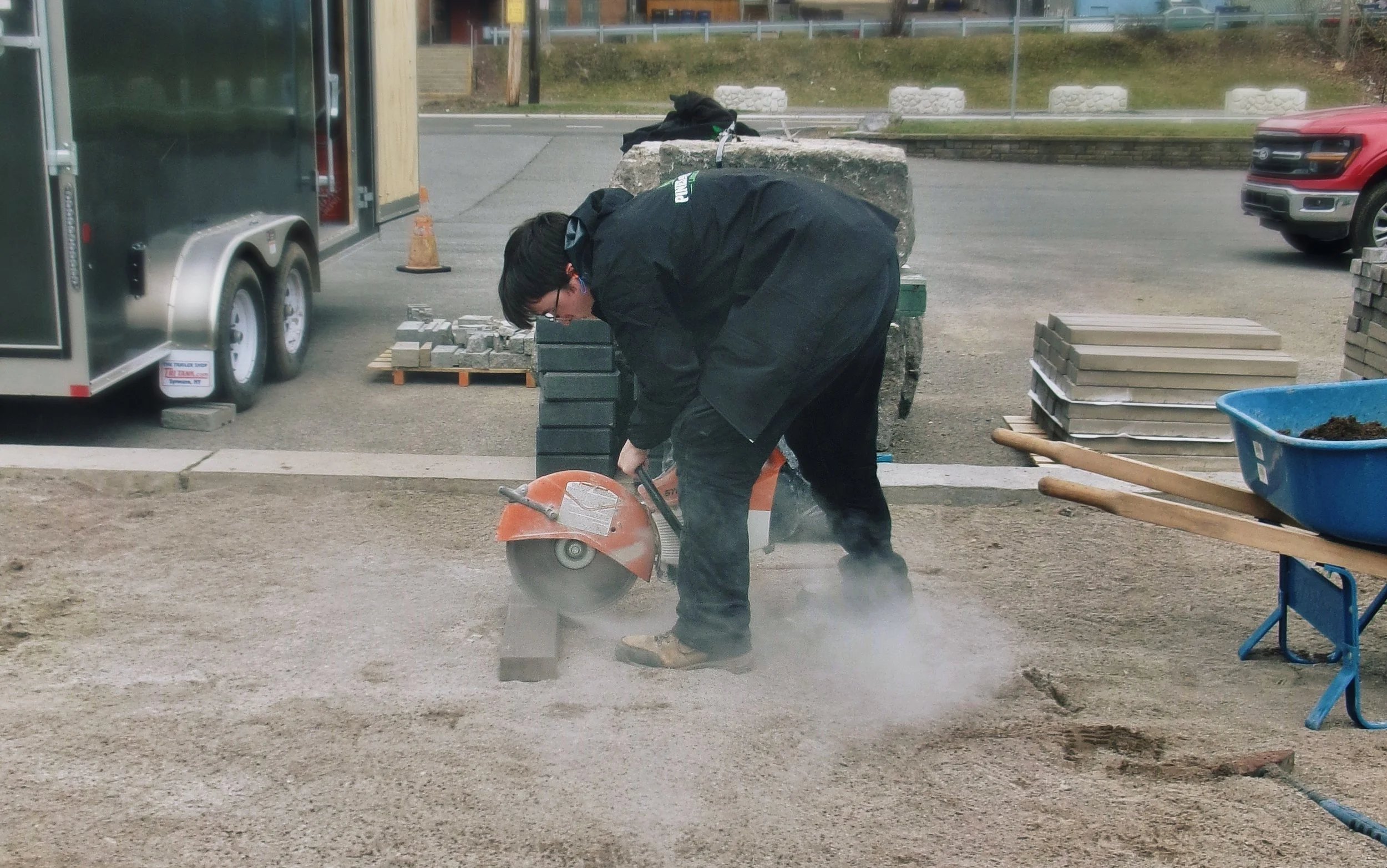 Precision Paver Cutting for Techo-Bloc Display Installation