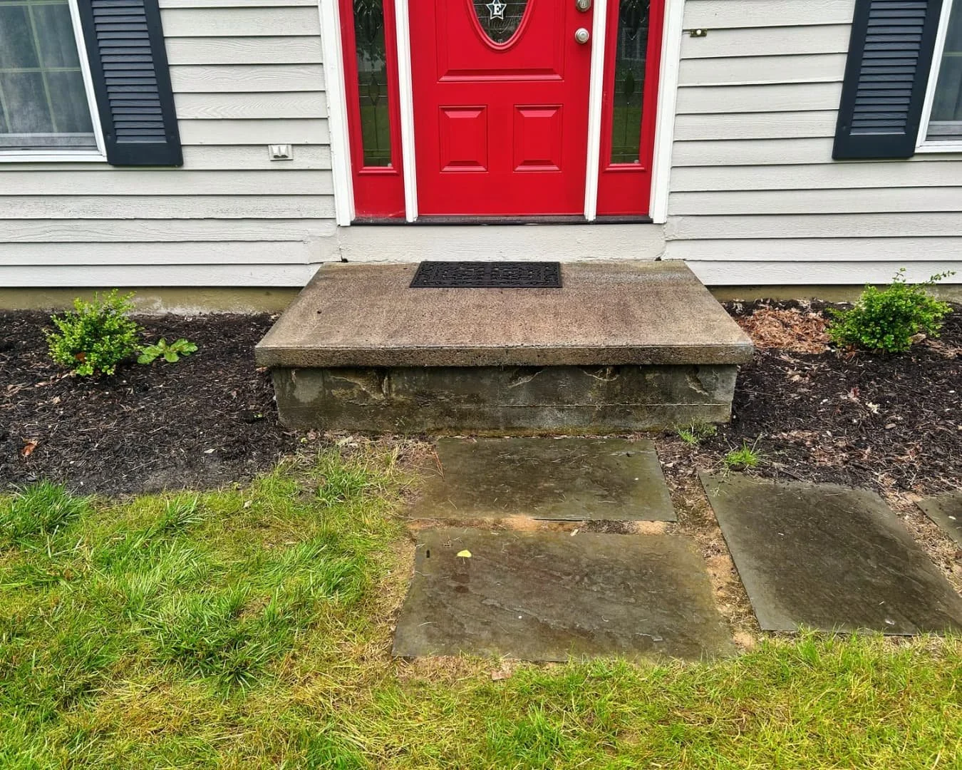 Front walkway site preparation by Pines and Pavers in Manlius, New York.