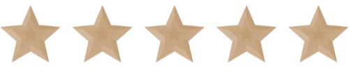 Five gold stars in a horizontal row.