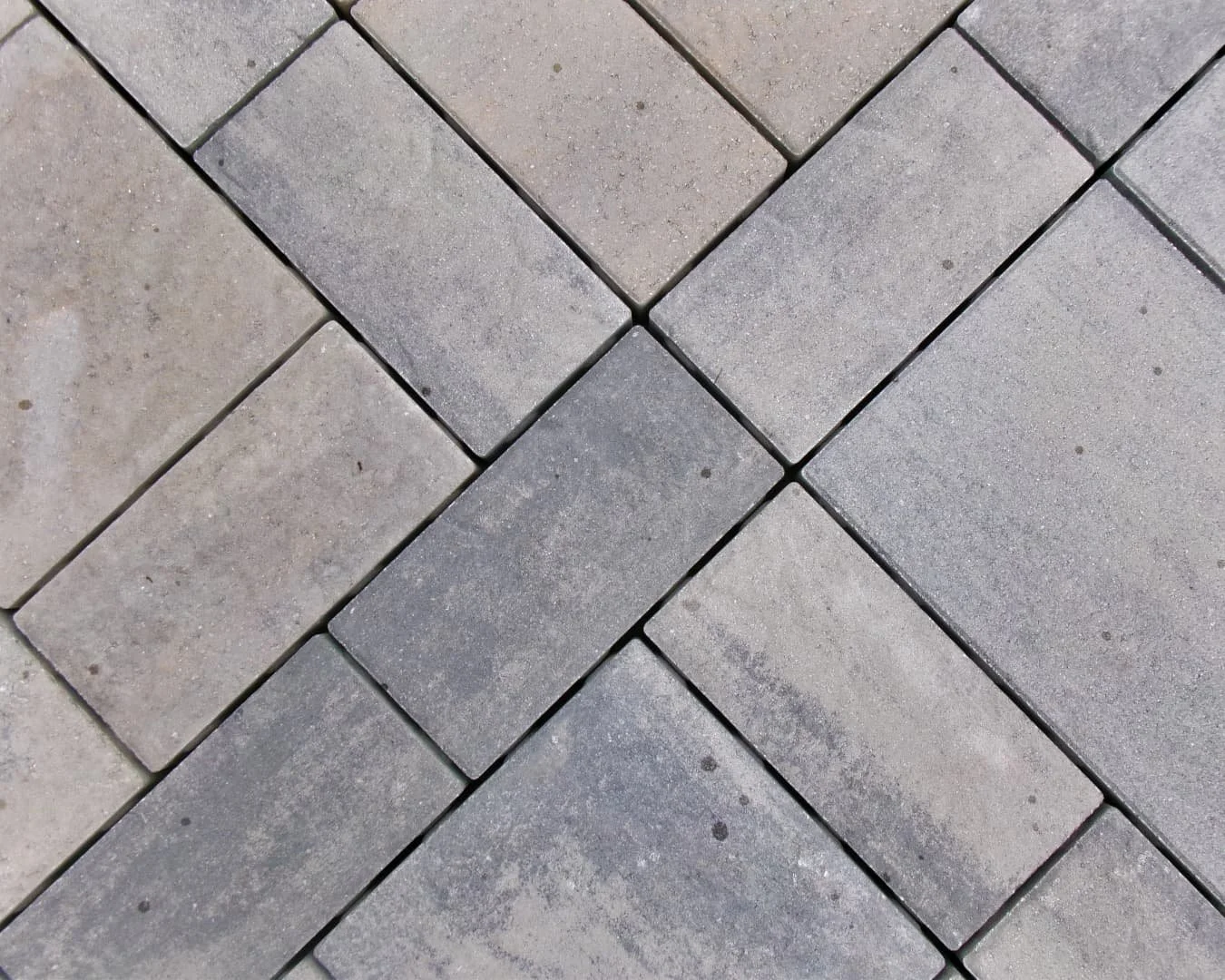 Herringbone-style paver detail from the Paragon Supply Techo-Bloc display by Pines and Pavers.