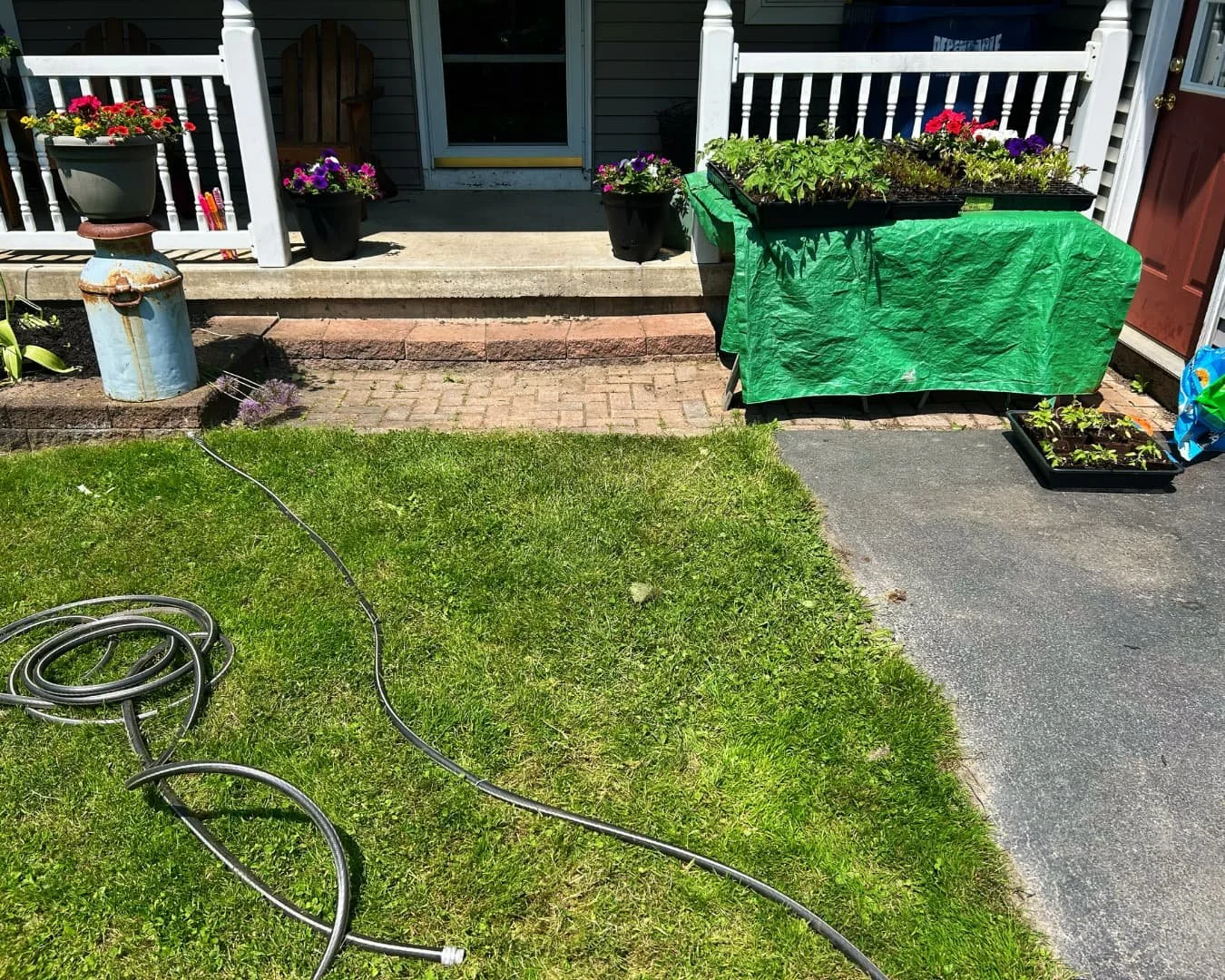 Front porch area before paver installation by Pines and Pavers in Camillus, New York.