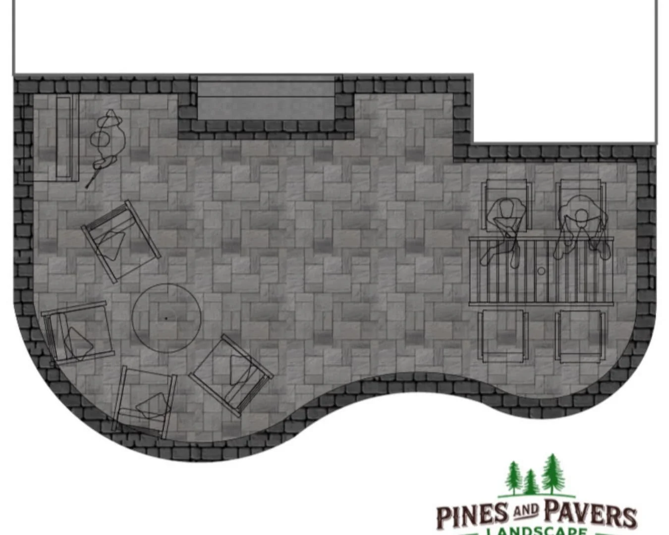 Rear paver patio in progress by Pines and Pavers in Brewerton, New York.