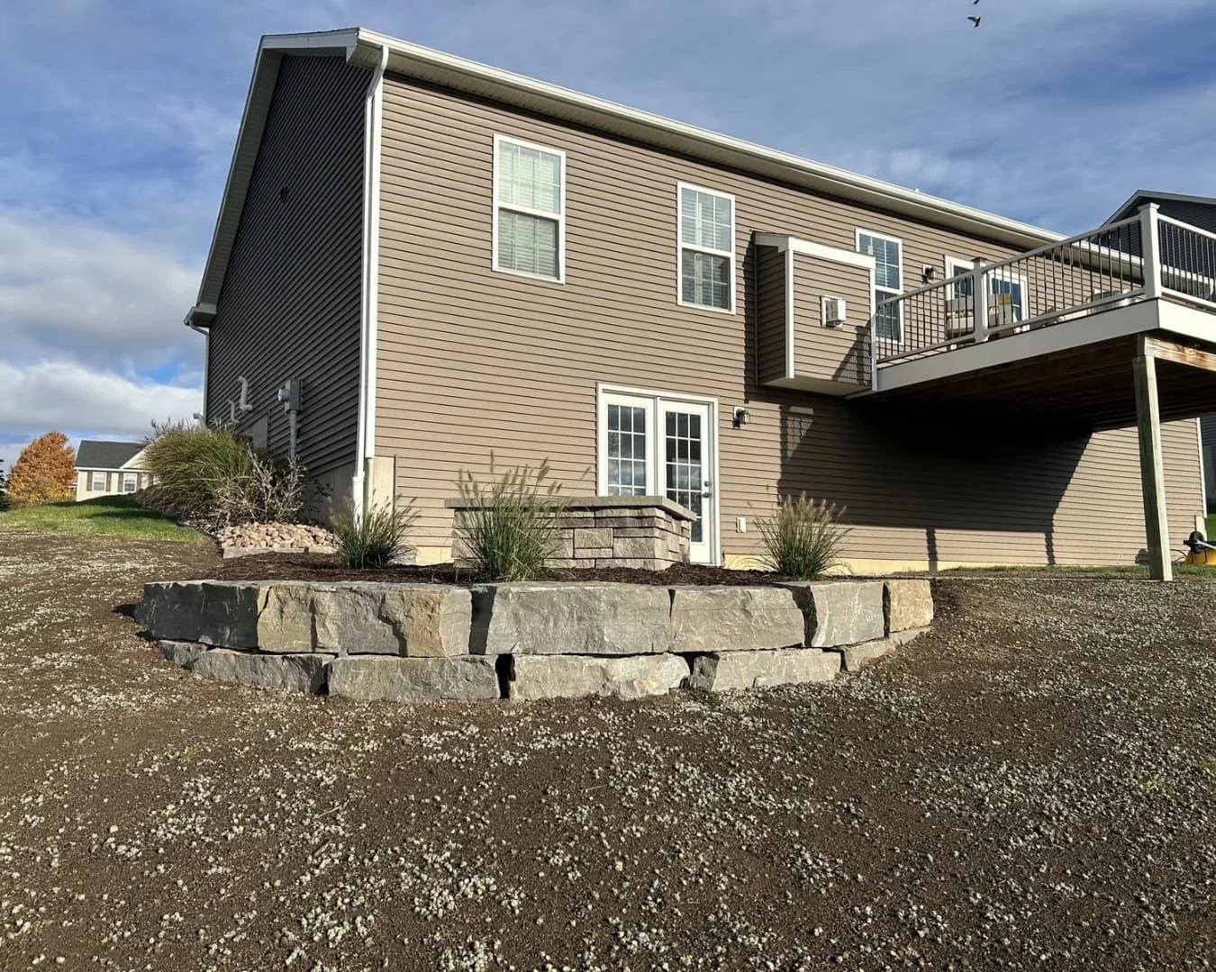 Finished paver patio with clean rectangular layout at a Central New York outdoor living project.