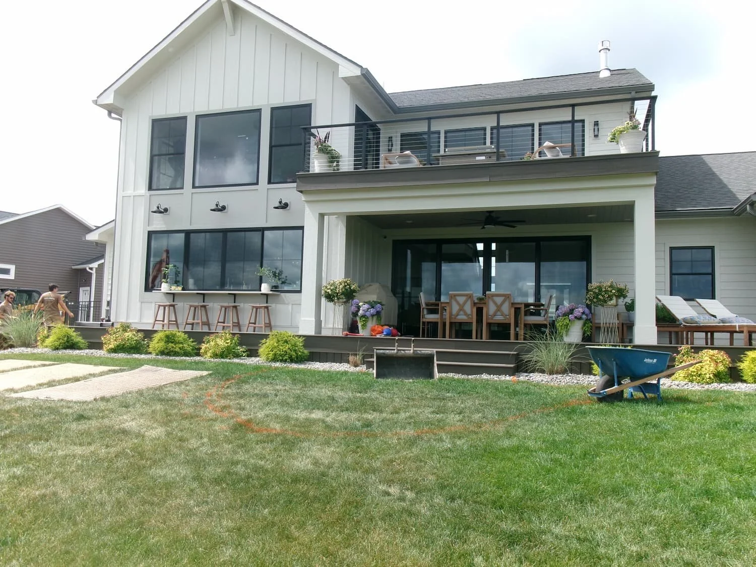Landscape renovation in progress as the existing backyard beds are prepared for improvements in Central NY