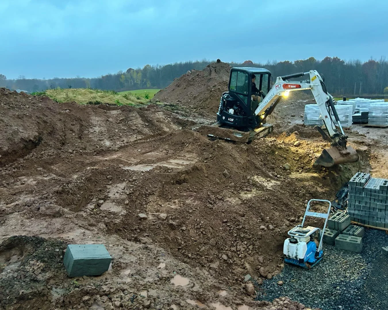 Site excavation at a new home build by Pines and Pavers in Cazenovia, New York.