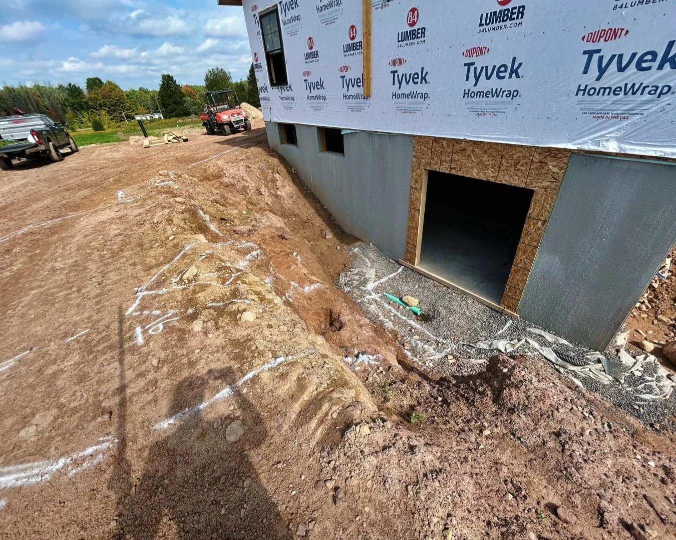 New home excavation and layout work by Pines and Pavers in Cazenovia, New York.