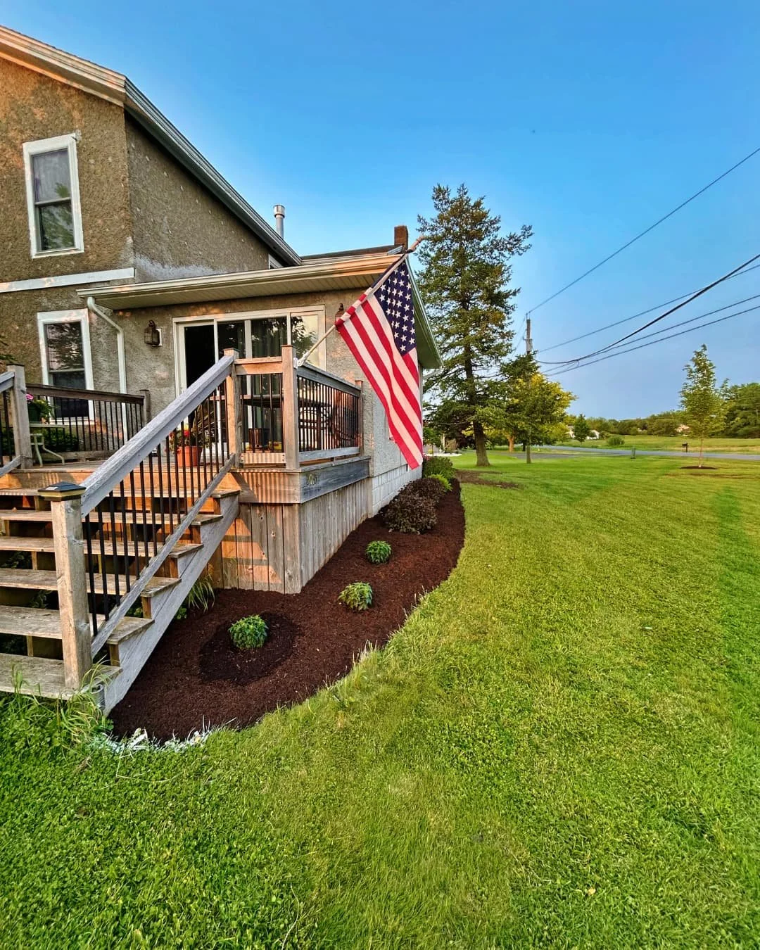 Front paver patio and entry steps completed by Pines and Pavers in Fayetteville, New York.