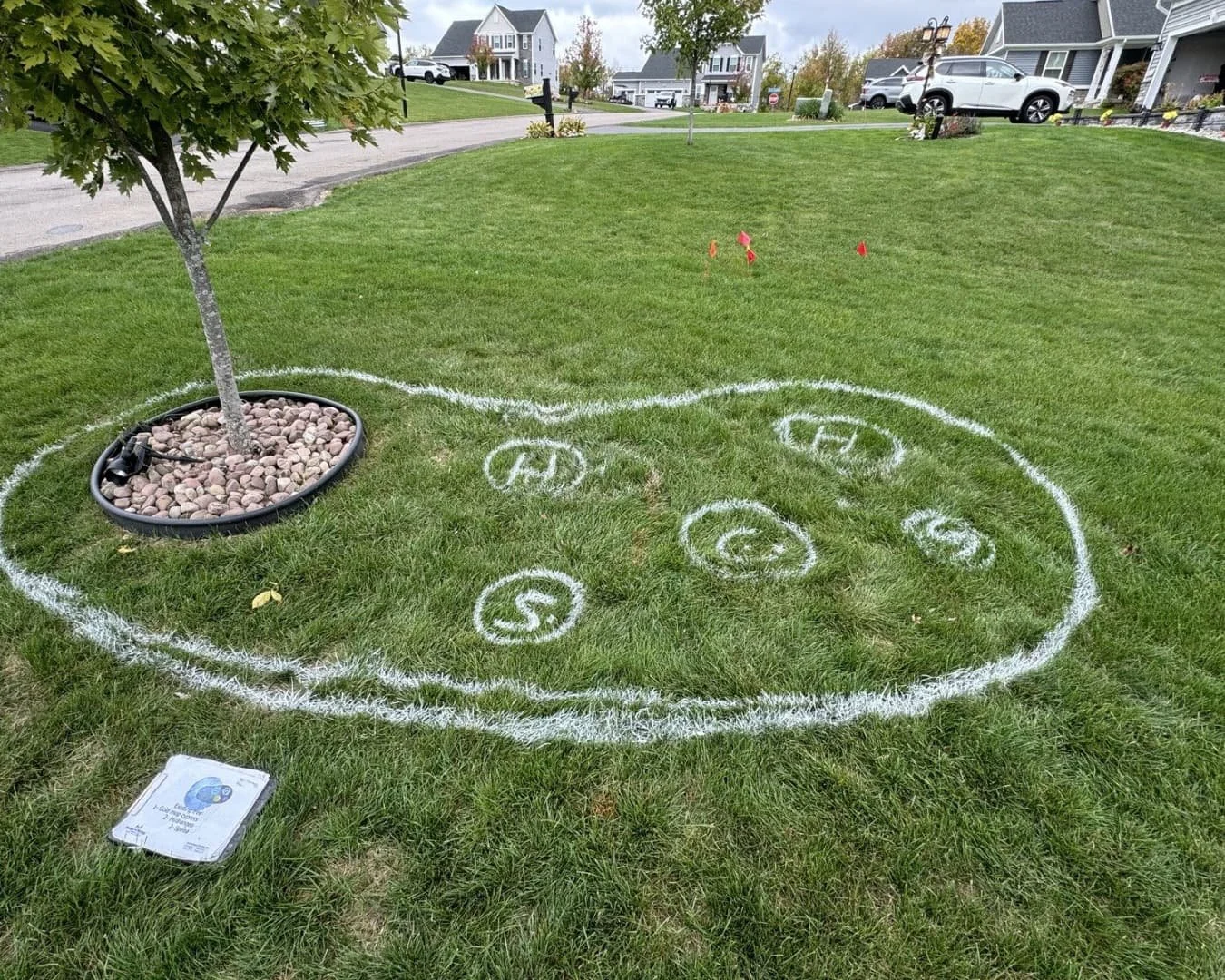 Finished paver patio with geometric pattern and border detail at an Upstate New York home.