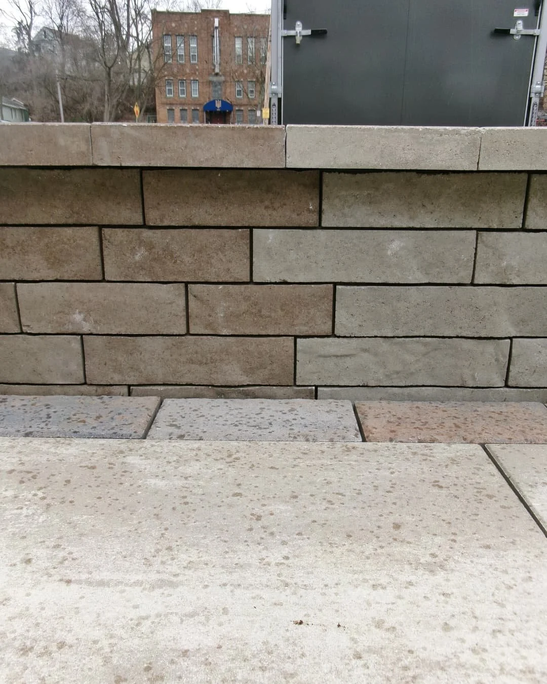 Retaining wall detail from the Paragon Supply Techo-Bloc display completed by Pines and Pavers.