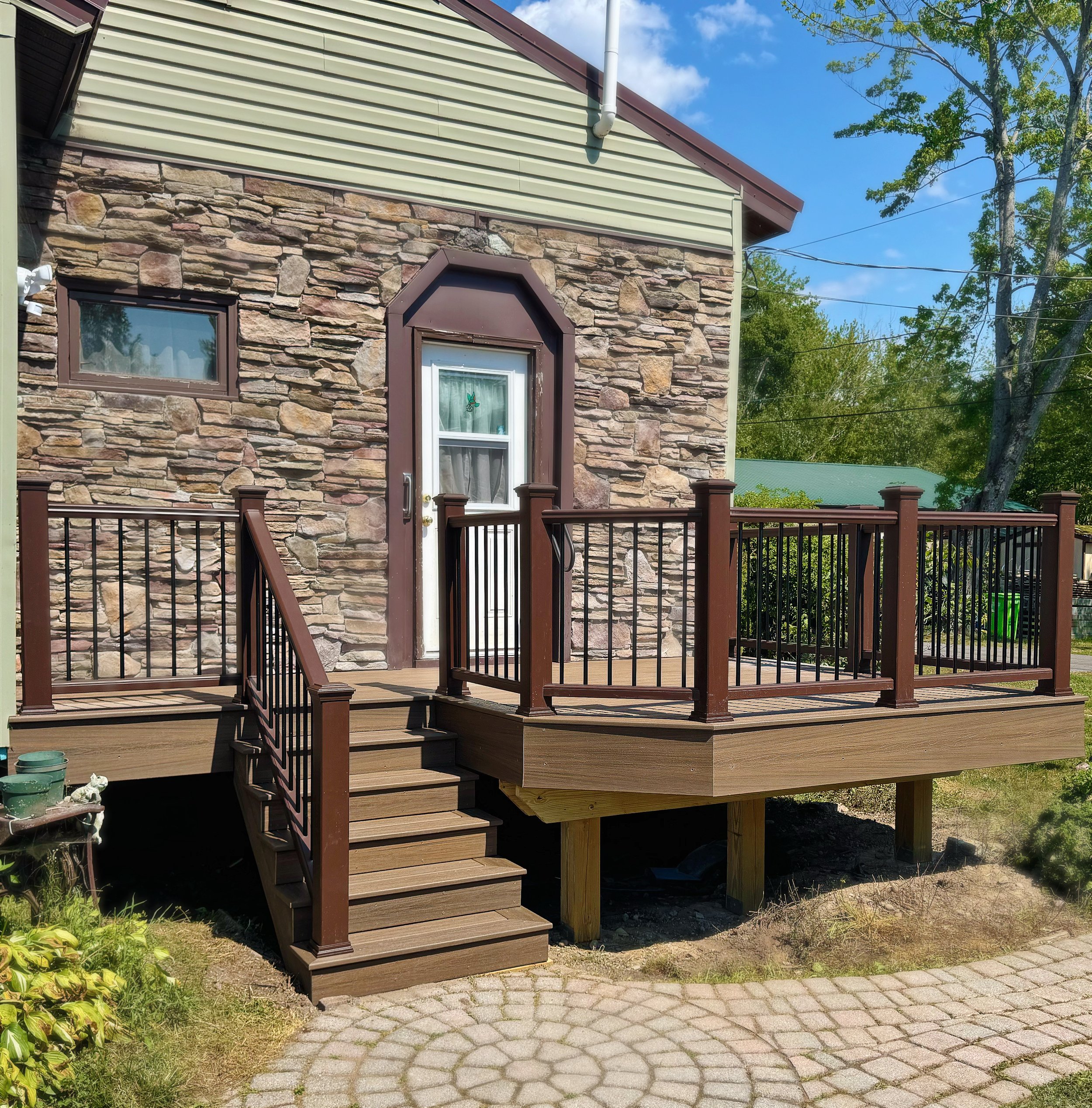 Deck remodel at a house in Central New York