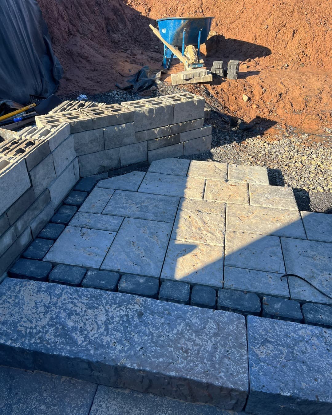 Rear entry excavation and base work by Pines and Pavers in Cazenovia, New York.