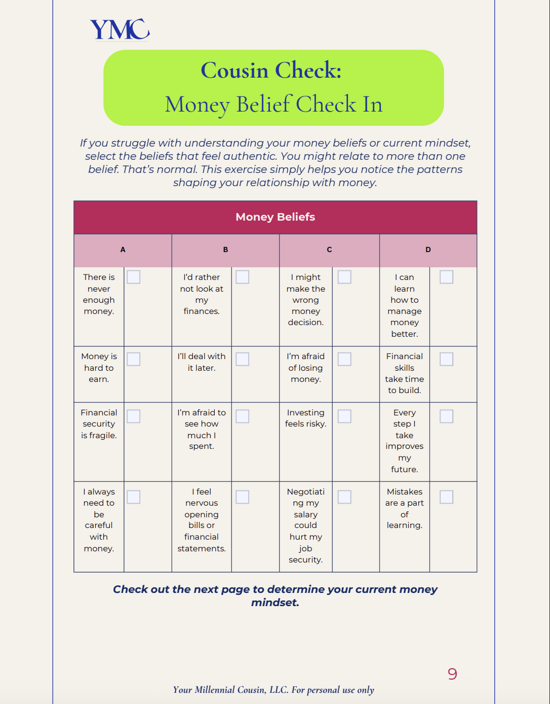 Money Mindset Toolkit