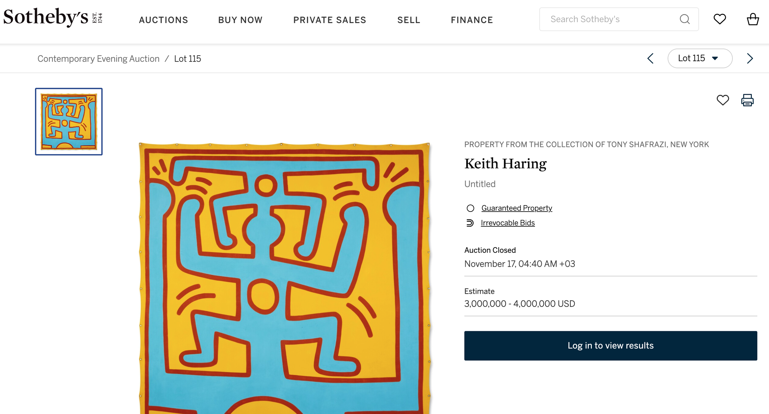 Artquia Keith Haring Sothebys