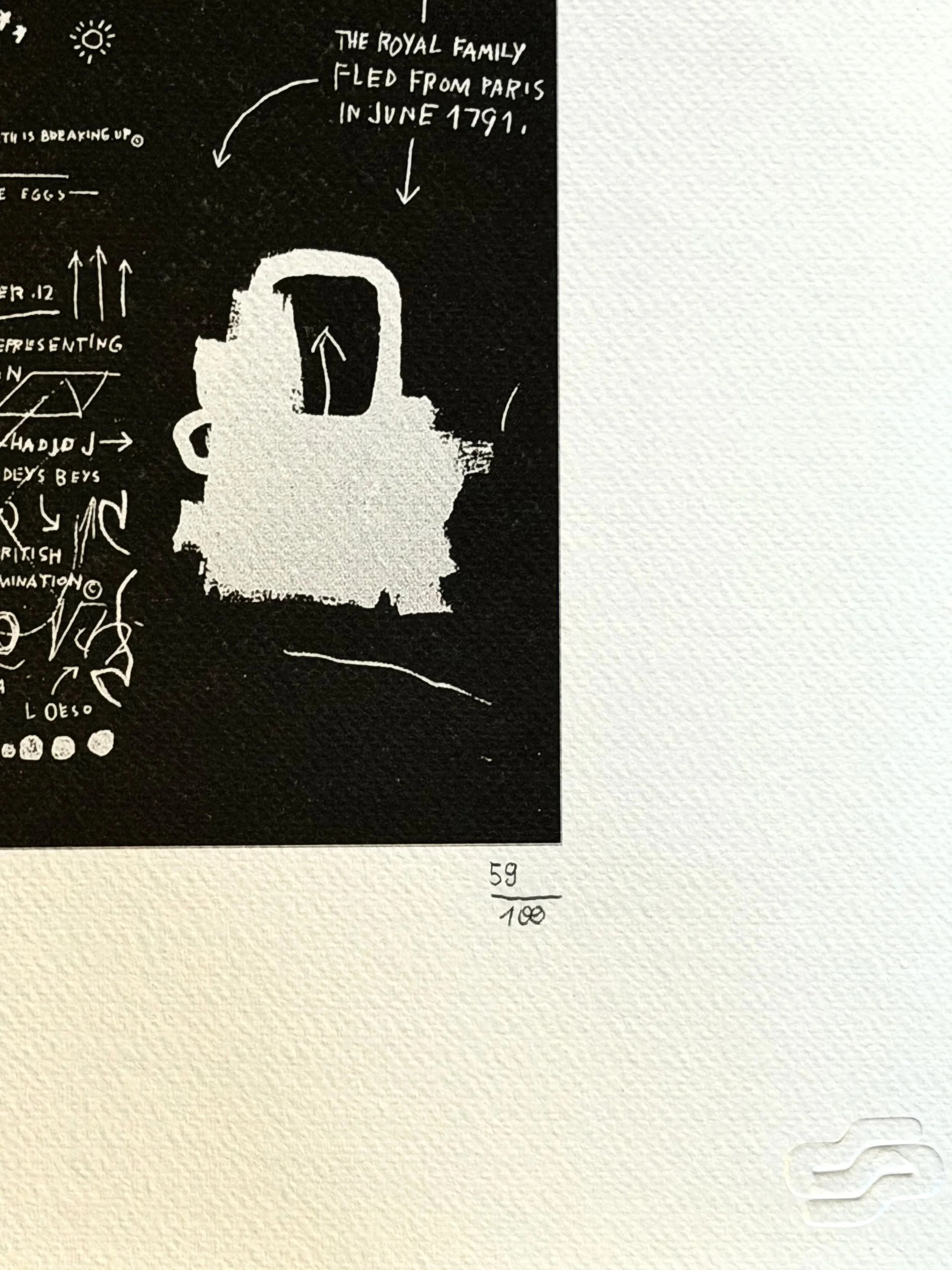 ean-Michel Basquiat Untitled 1983 Lithograph 59/100. Ottoman Empire reference, Hobo Signs, 28 Drawings Collage. Rupert Jasen Smith. Artquia.