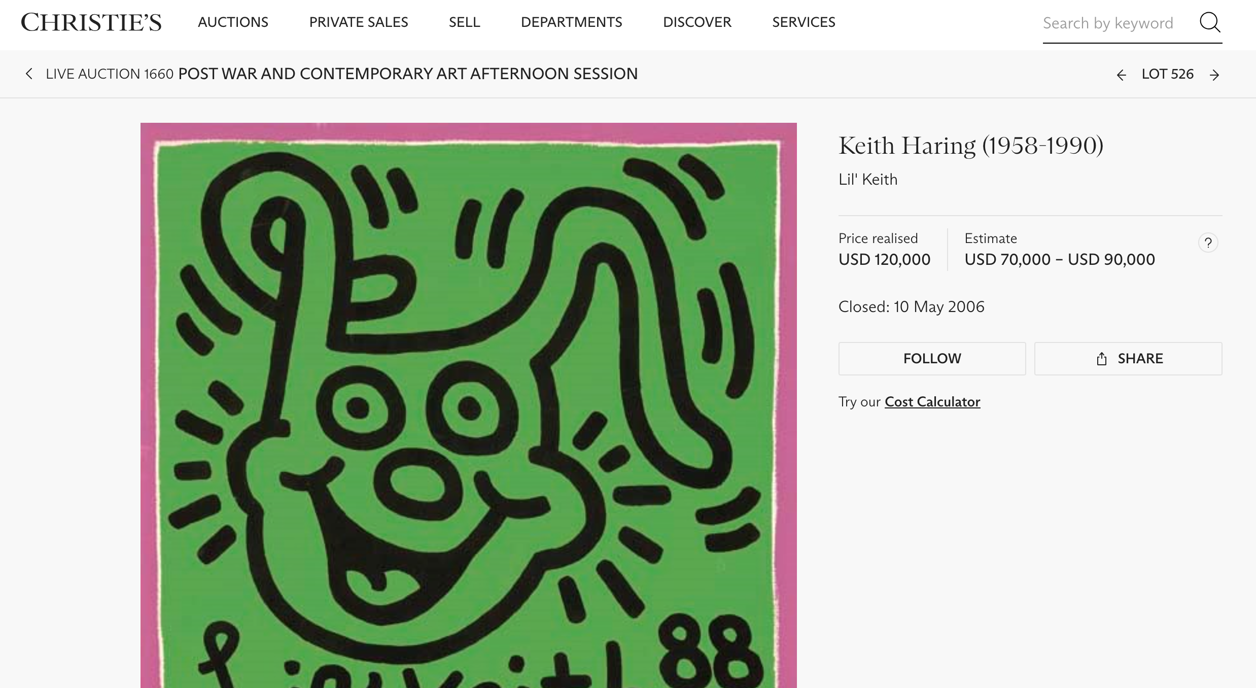 Lil Keith Keith Haring Foundation Christies