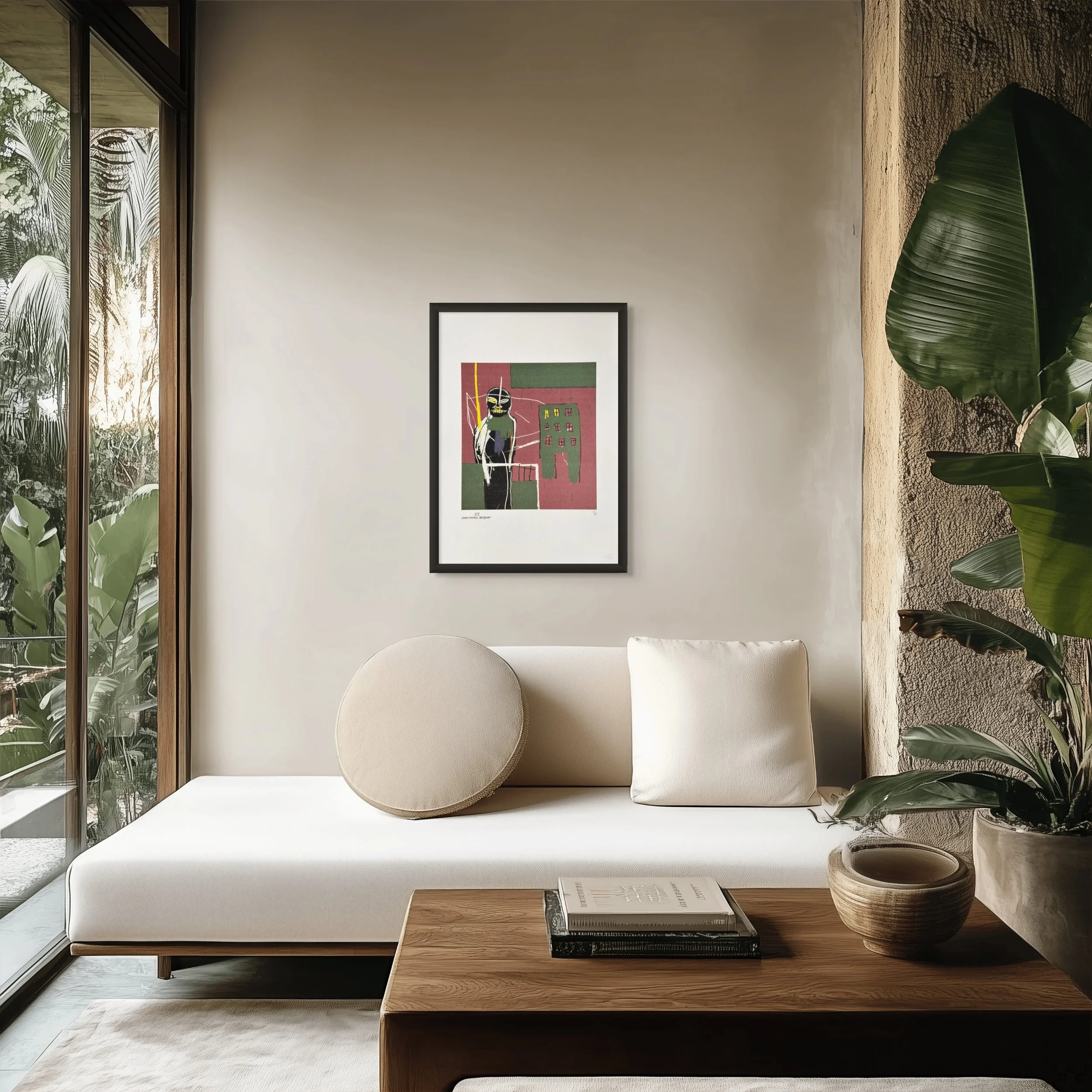 Jean-Michel Basquiat Pedestrian 2 1984 Lithograph 21/100. Urban Alienation, African Mask Iconography, Neo-Expressionist Masterpiece, Artquia Vault Collection.