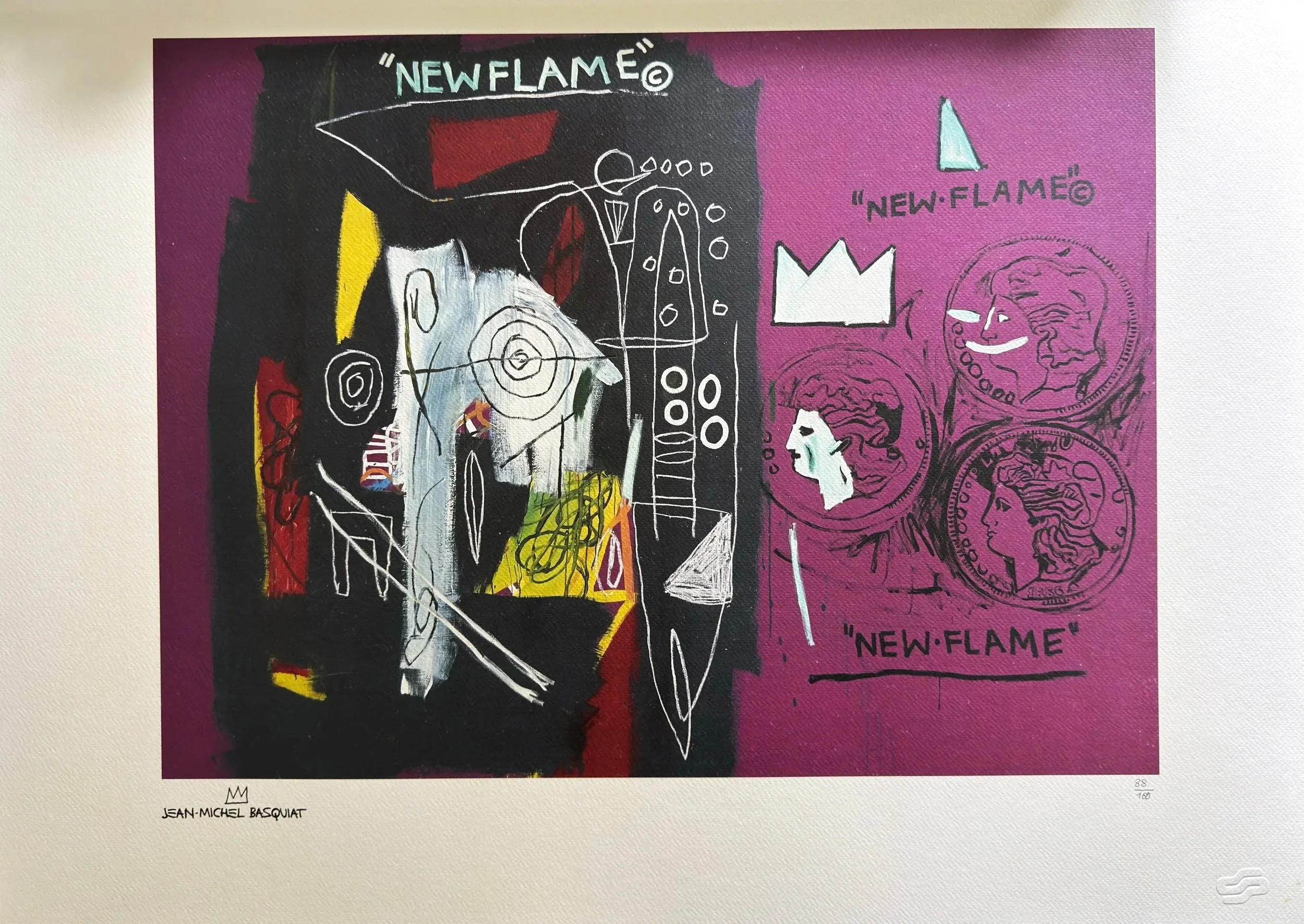 New Flame (88/100) by Jean-Michel Basquiat & Andy Warhol | Lithograph by Rupert Jasen Smith | Artquia
