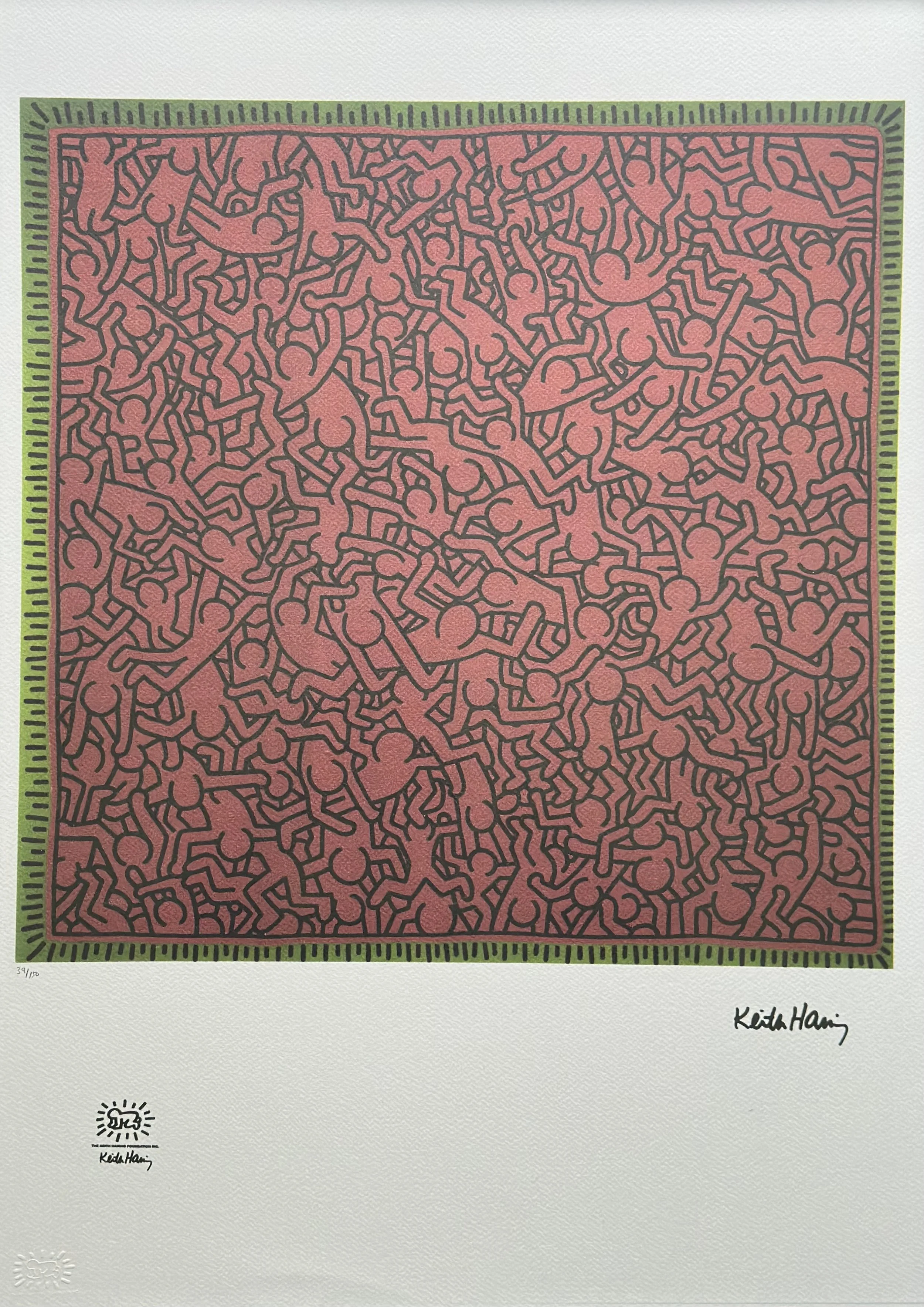 Untitled (Crowd in Red) (39/150) by Keith Haring | Keith Haring Foundation | Artquia