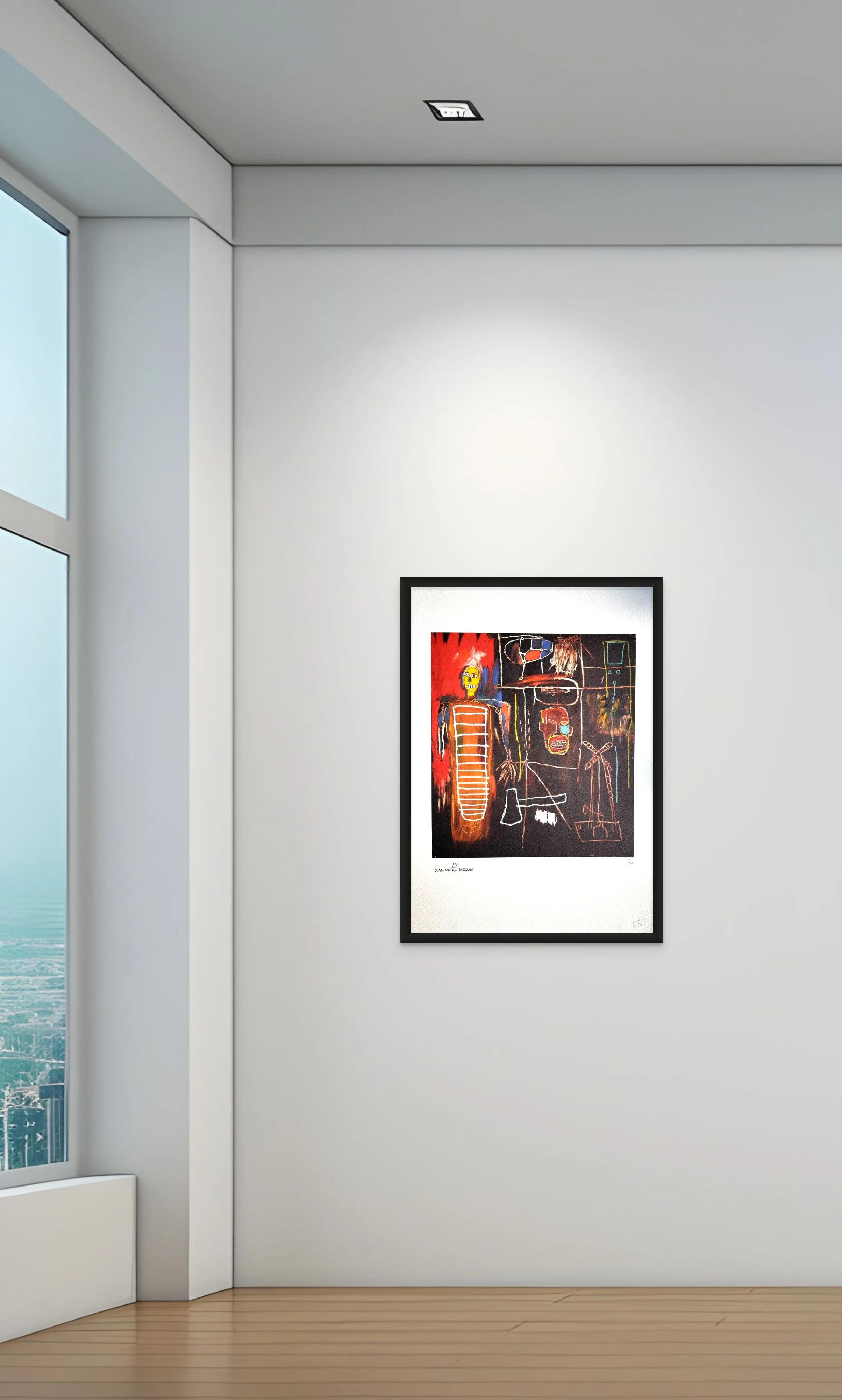 Jean-Michel Basquiat Air Power 1984 Lithograph 44/100. David Bowie Collection Provenance, Franz Kline Influence, African Mask Iconography, Artquia Vault.