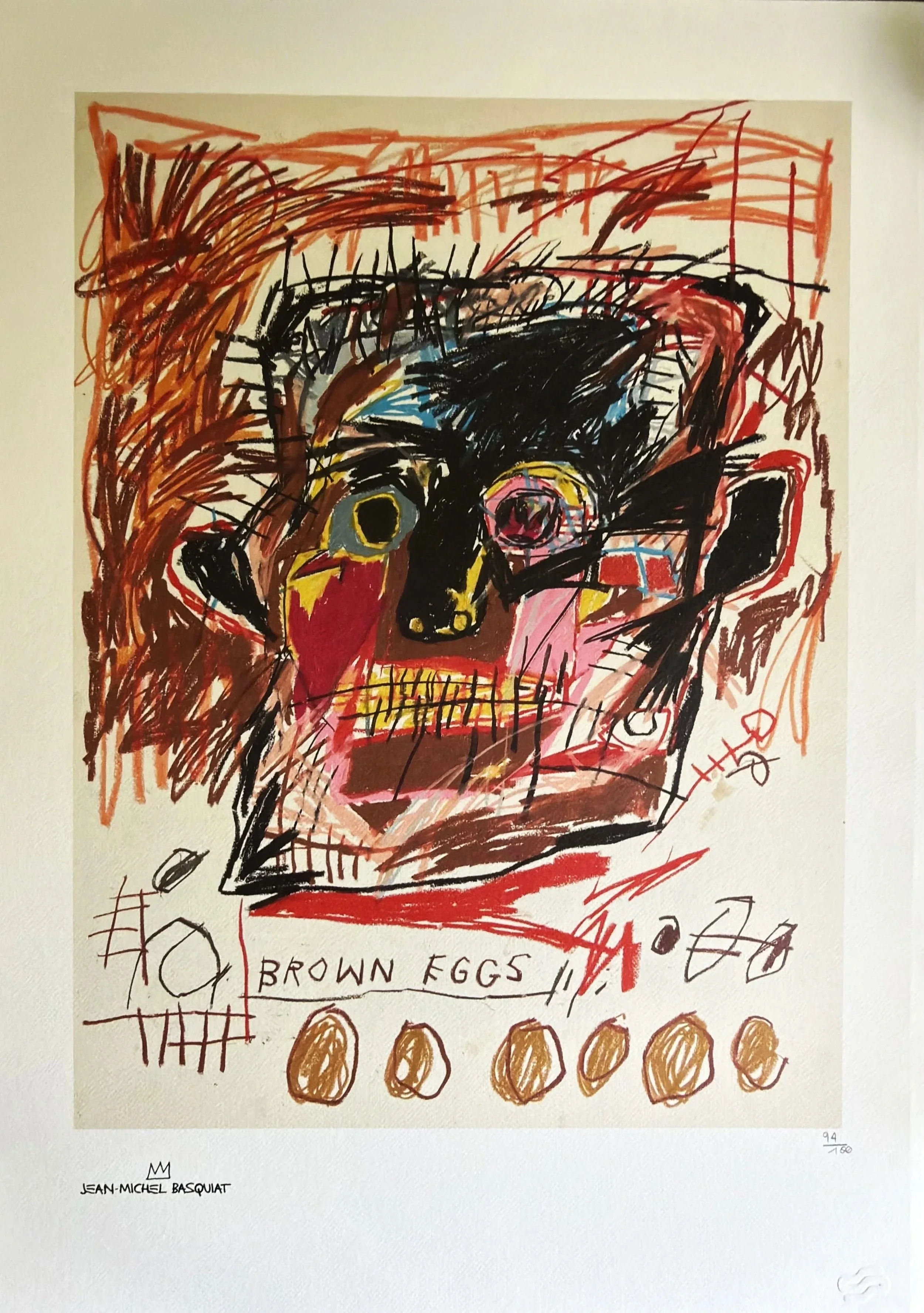 Brown Eggs (94/100) by Jean-Michel Basquiat | Lithograph by Rupert Jasen Smith | Artquia