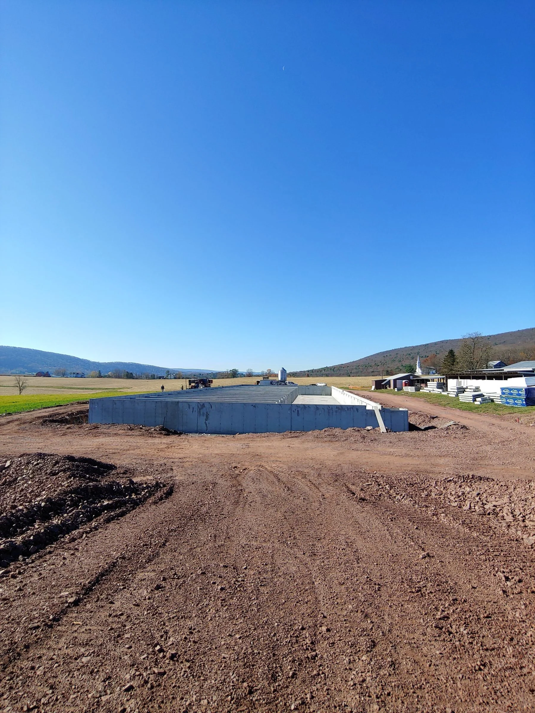 Site preparation for commercial hog nursery operation in Central Pennsylvania.