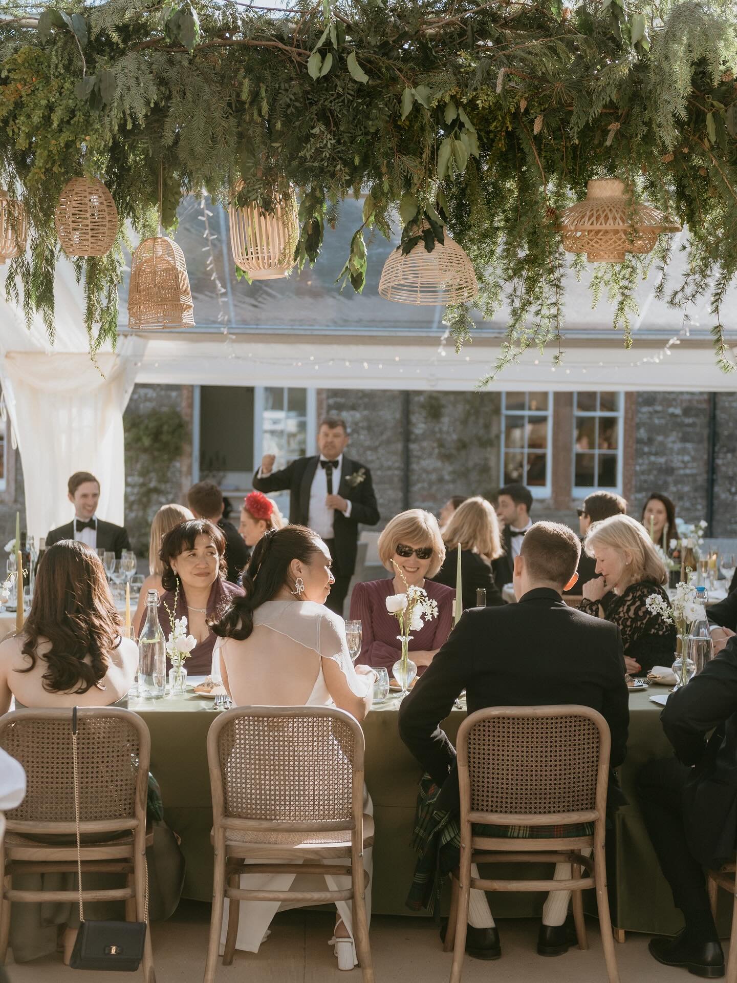 Taking a moment to reflect on Naomi &amp; Jamie&rsquo;s day, and one golden-hour memory stands out.

Mains had just been served, the band was mid-dinner ballad, and the marquee was glowing. Guests were dancing on chairs, singing their hearts out, tot