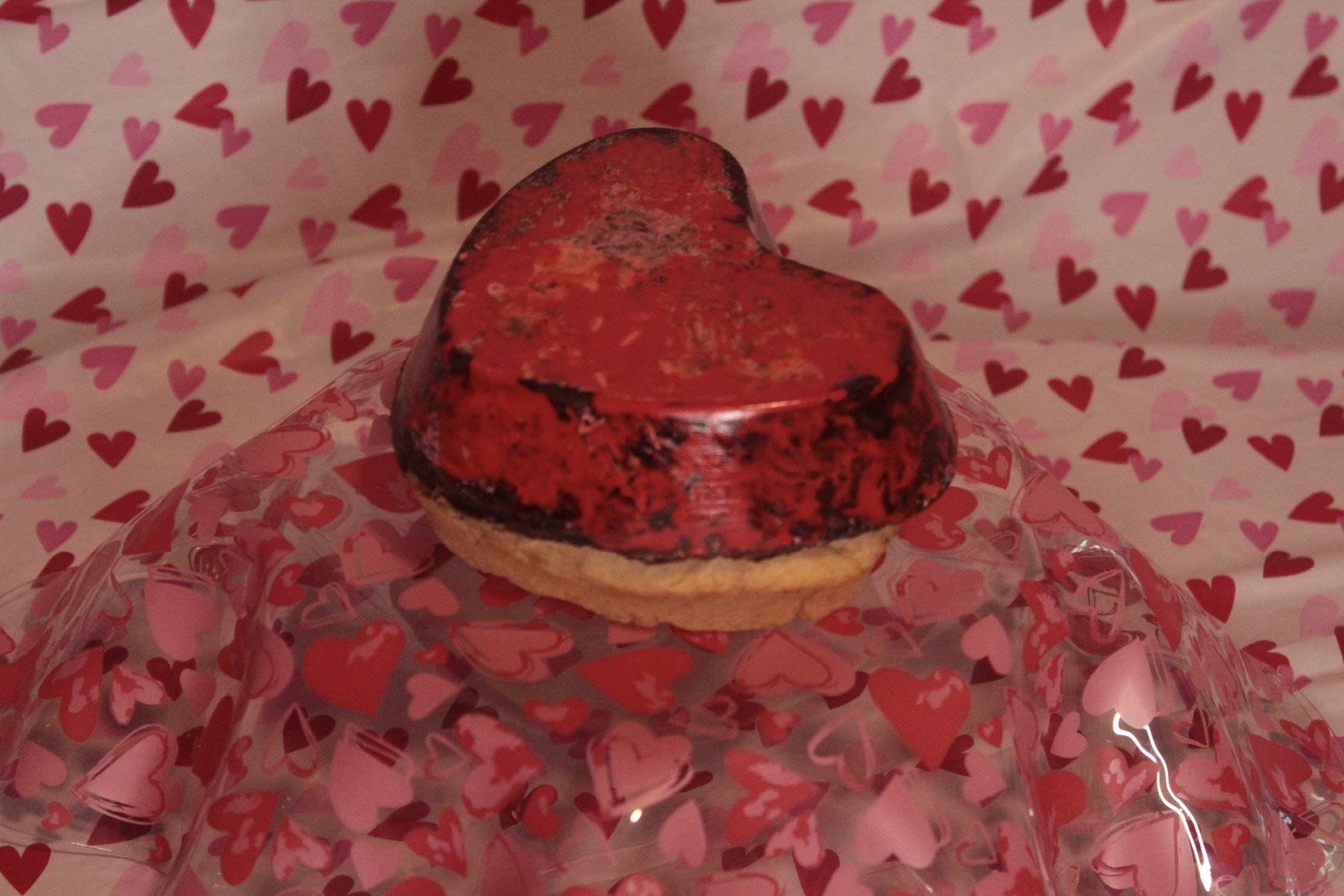Heart-Shaped Chocolate Shell Cake