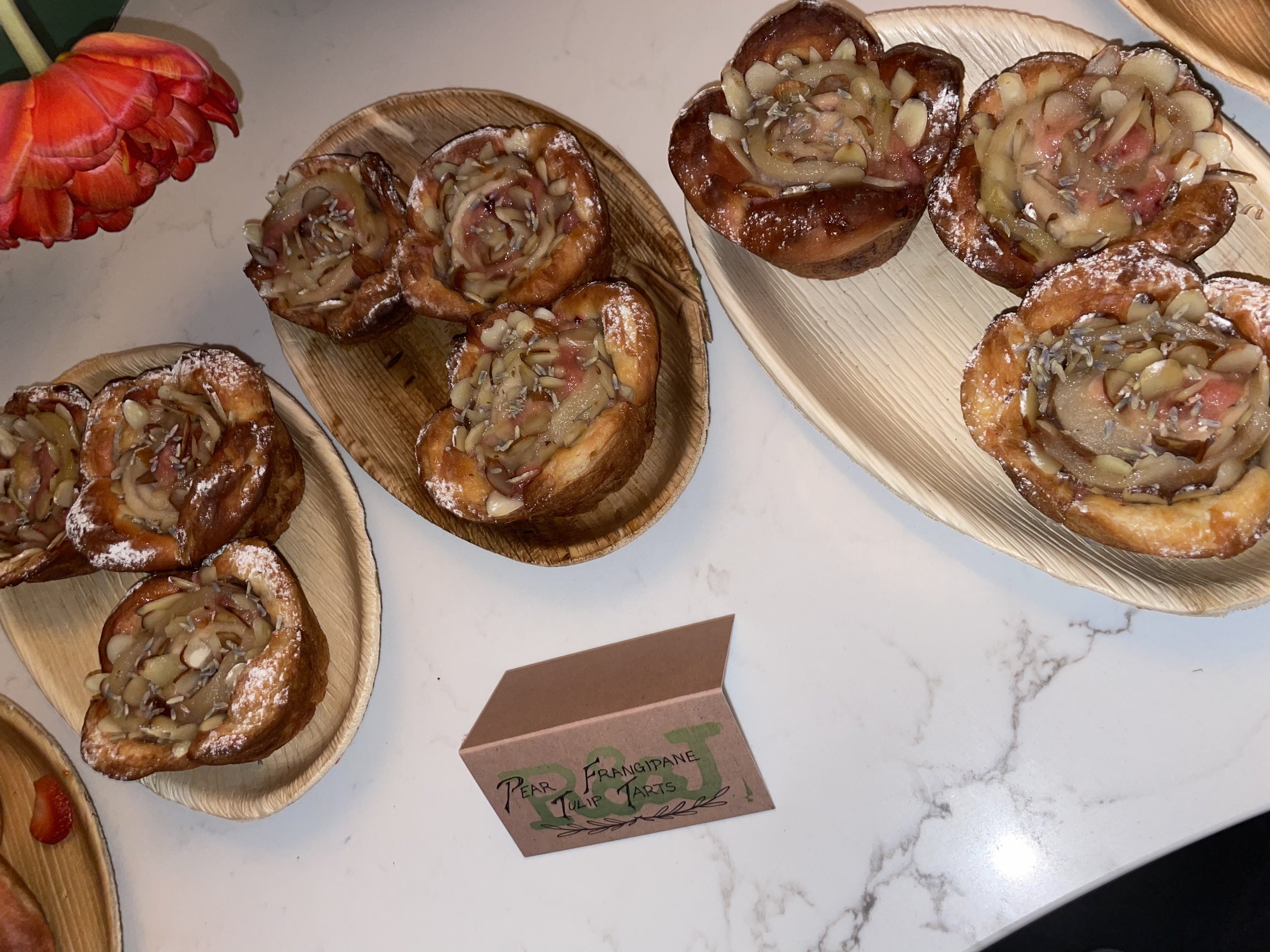 Pear Frangipane Tulip Tarts