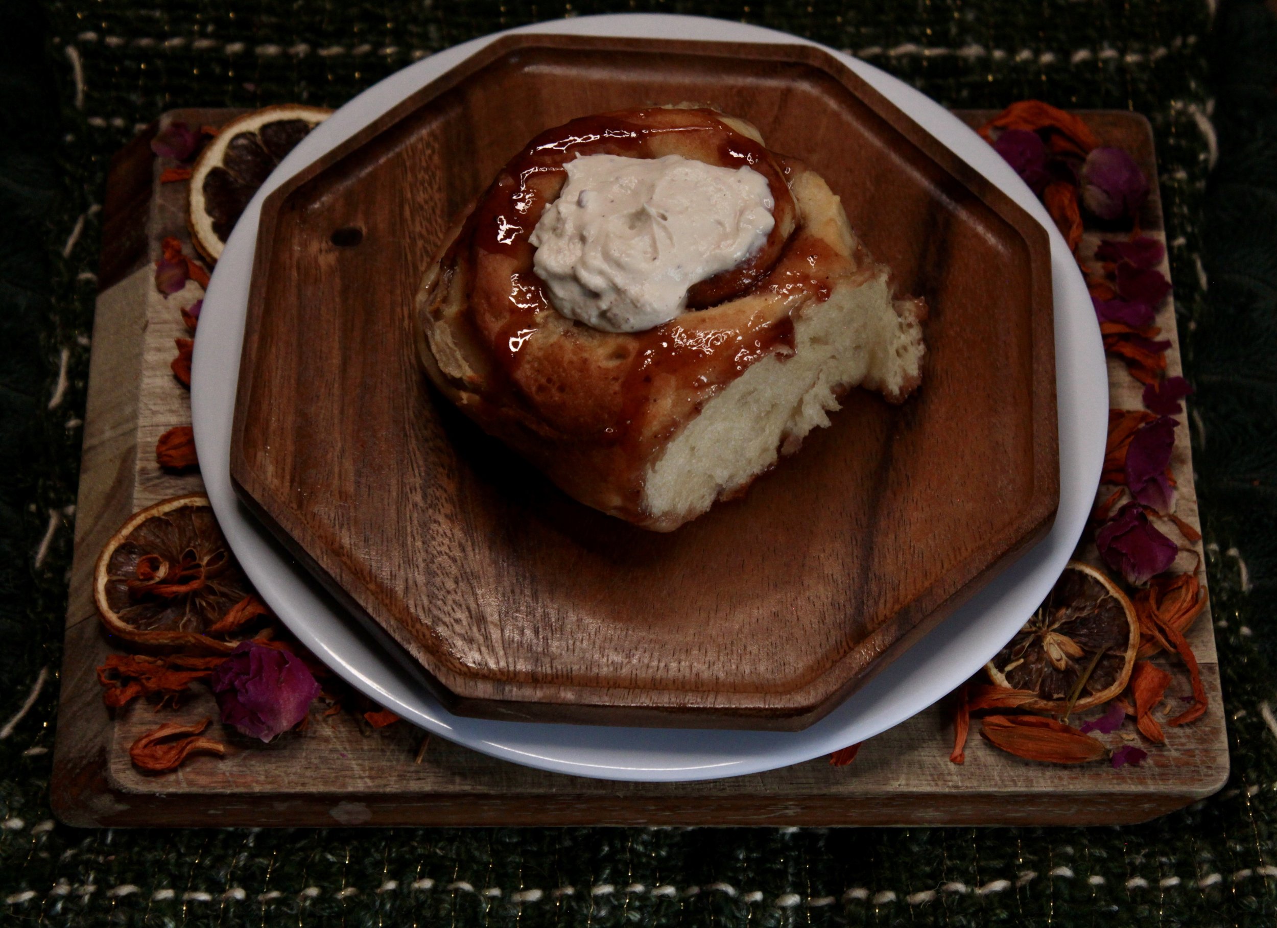 Poached Pear baked Brie Roll