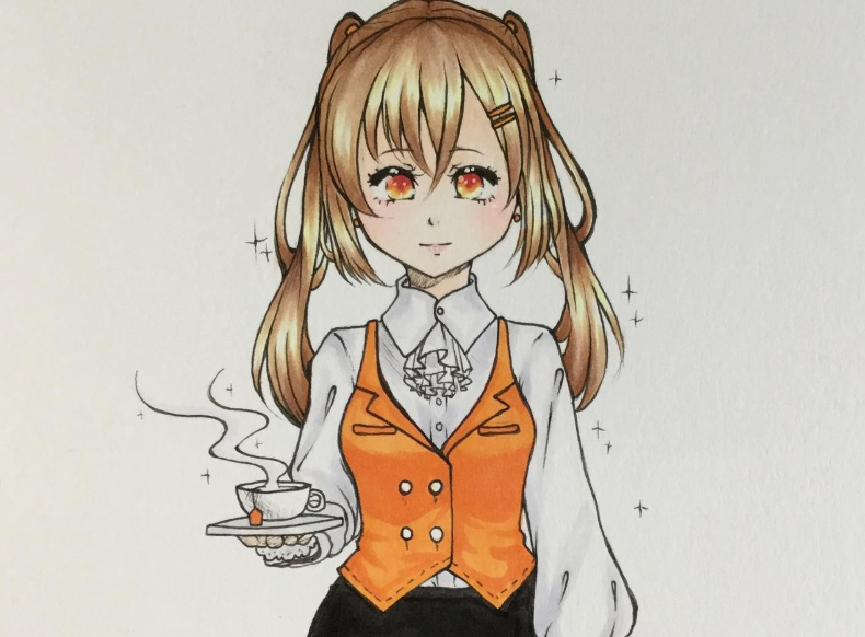maid girl inktober orange.png