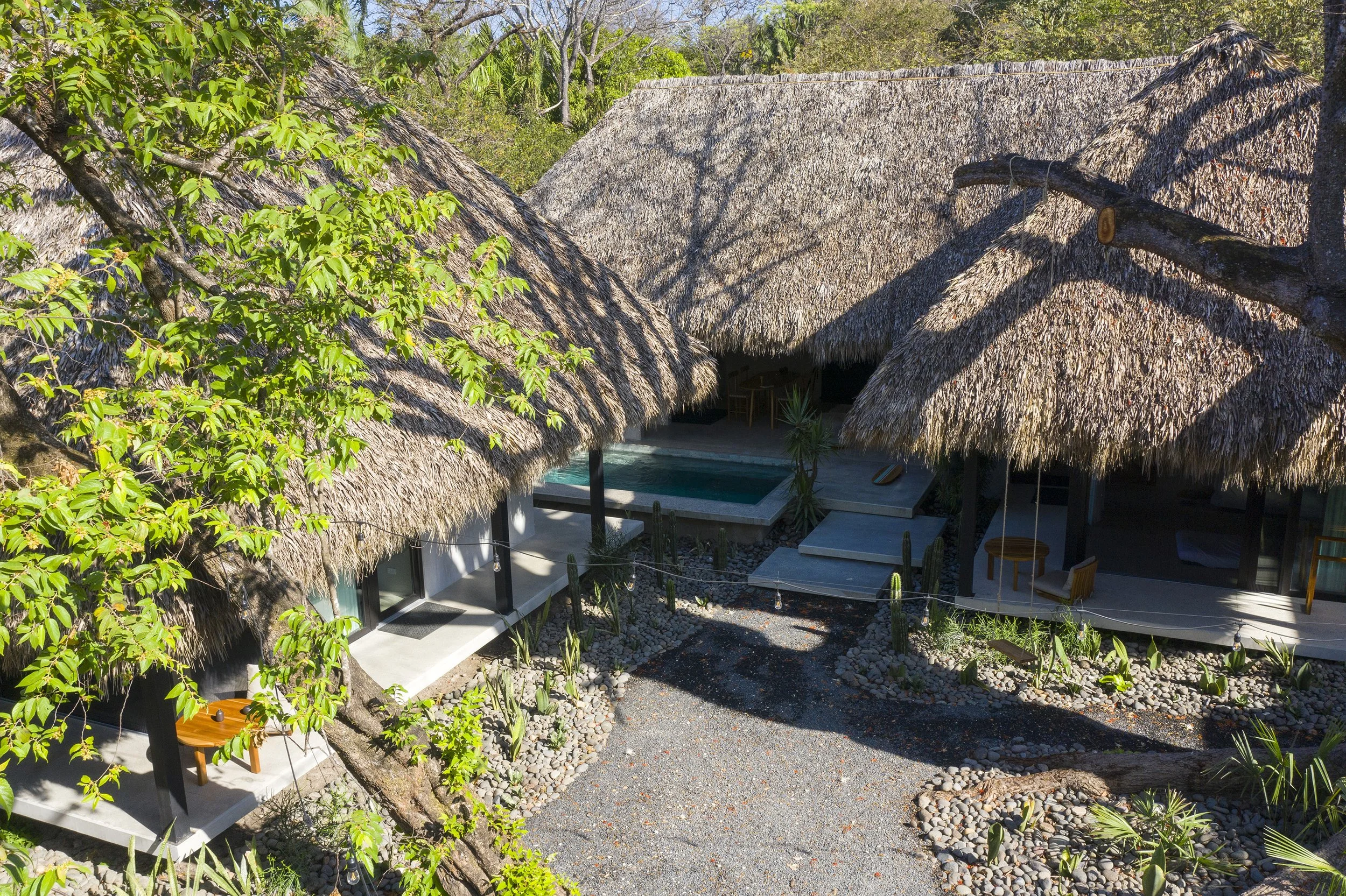 Teahouse aerial view, Playa Guiones