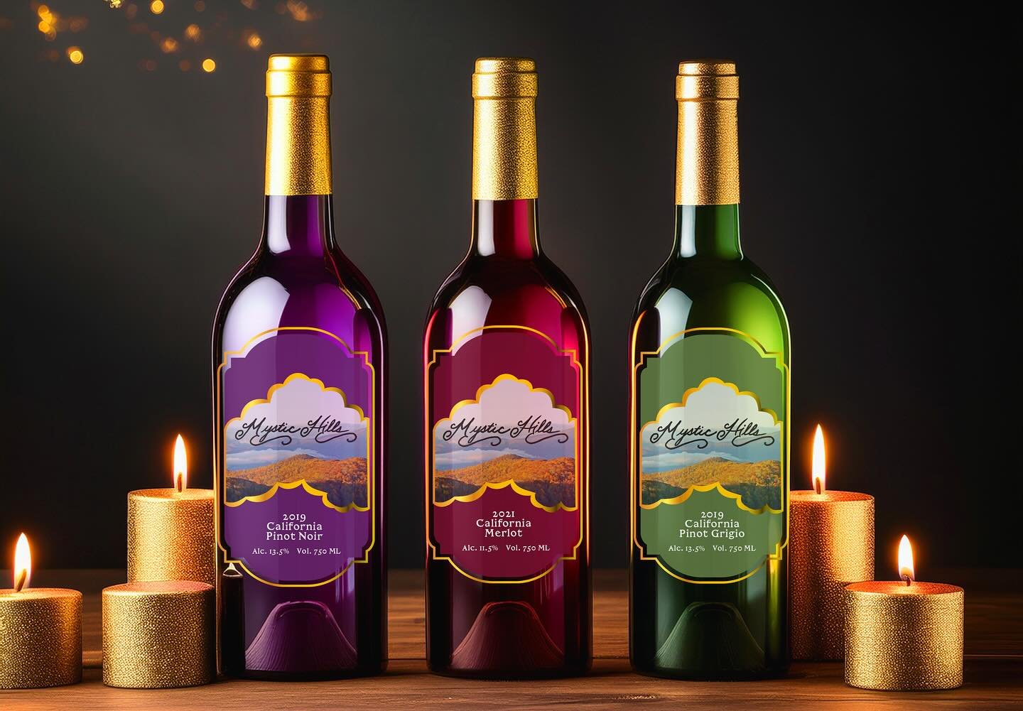 Super proud of these wine labels and bottle mockups ❤️