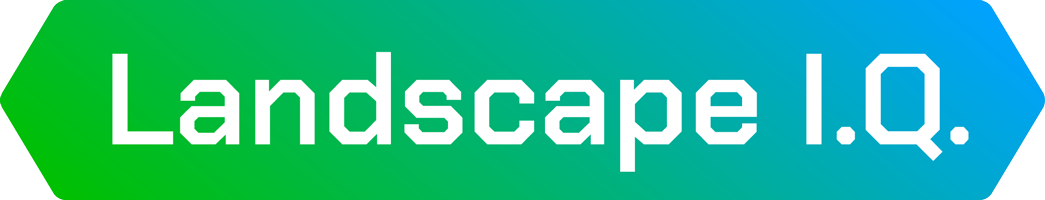 Green and blue banner with white text that reads "Landscape 1.0."