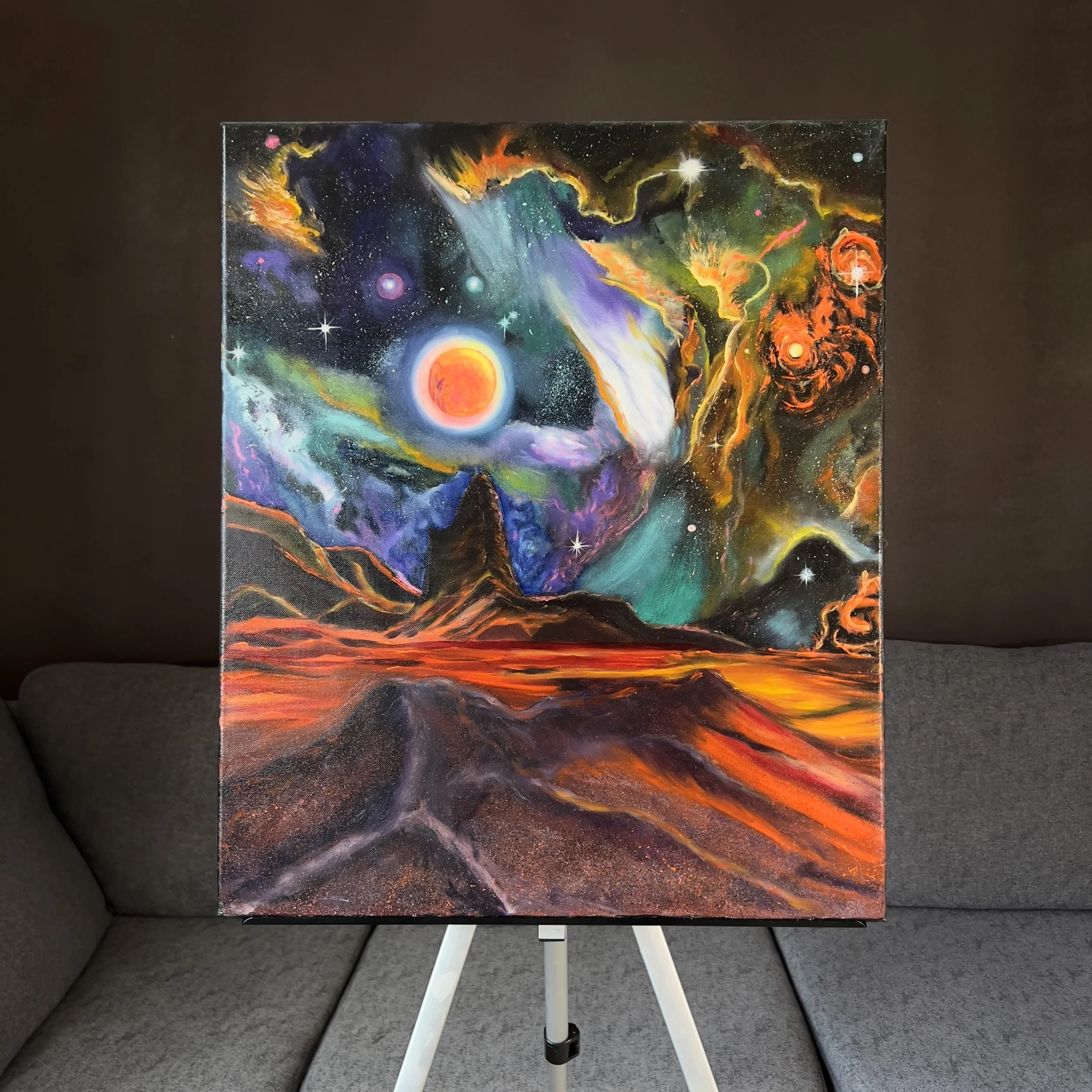 Space Landscape - Original Oil Painting on Canvas